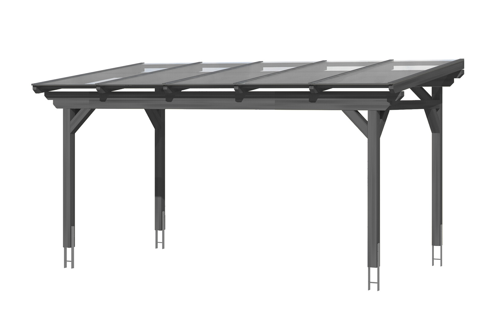 Terrassenüberdachung Sanremo 541 x 250 cm, Leimholz, schiefergrau