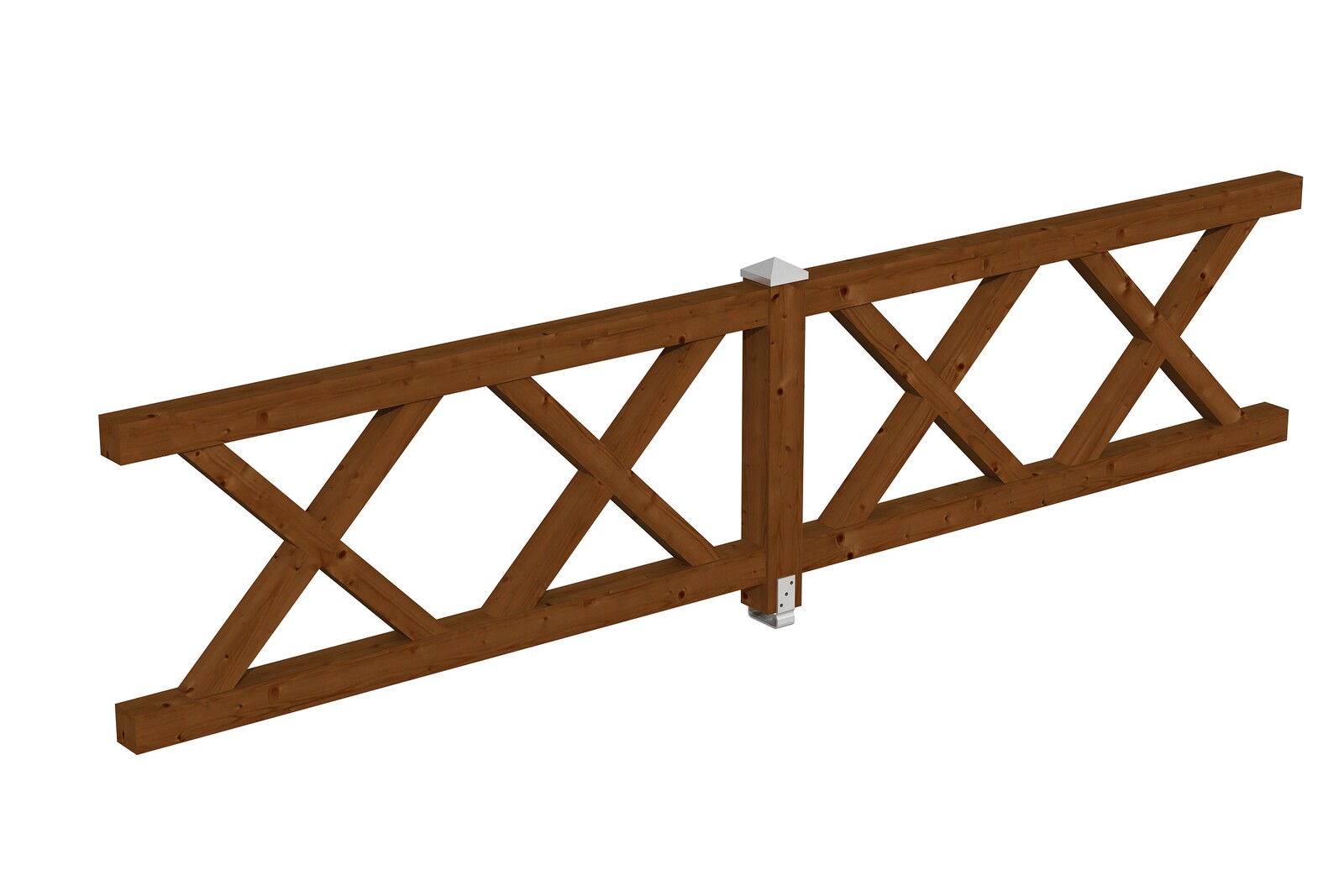 Pažení ondřejský kříž 400 x 84 cm, Smrk, lazura ořech