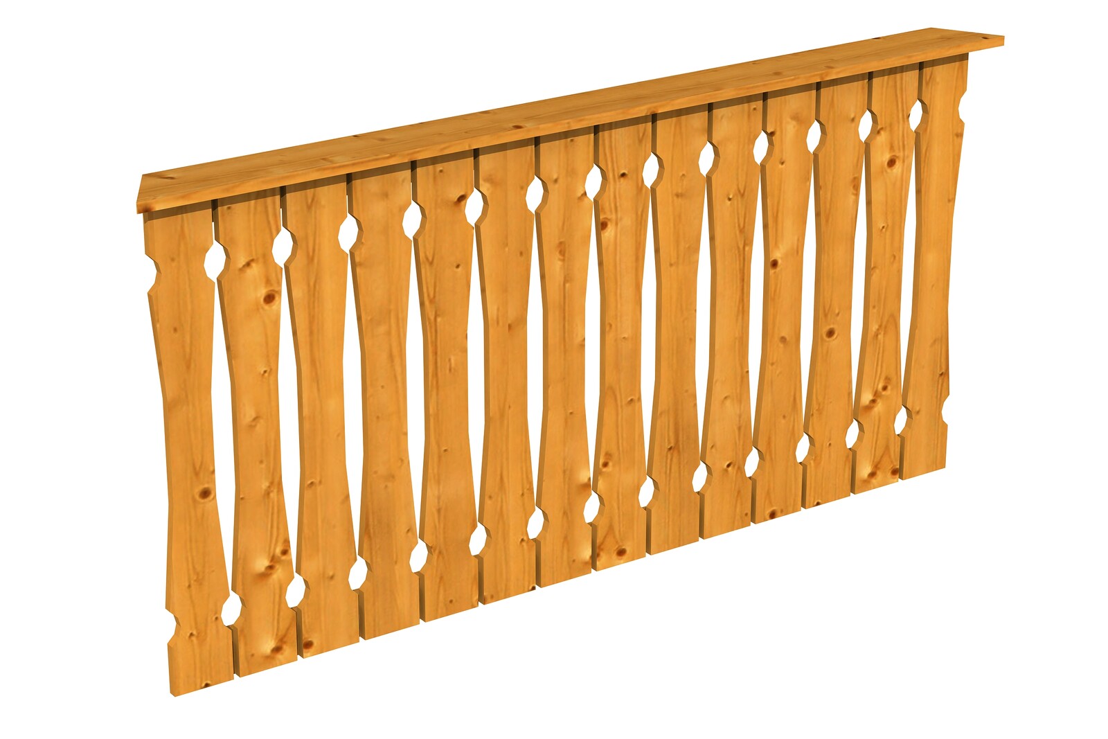 Balustrade balcony siding 180 x 96 cm, Nancy 3, colour pre-treated in light oak