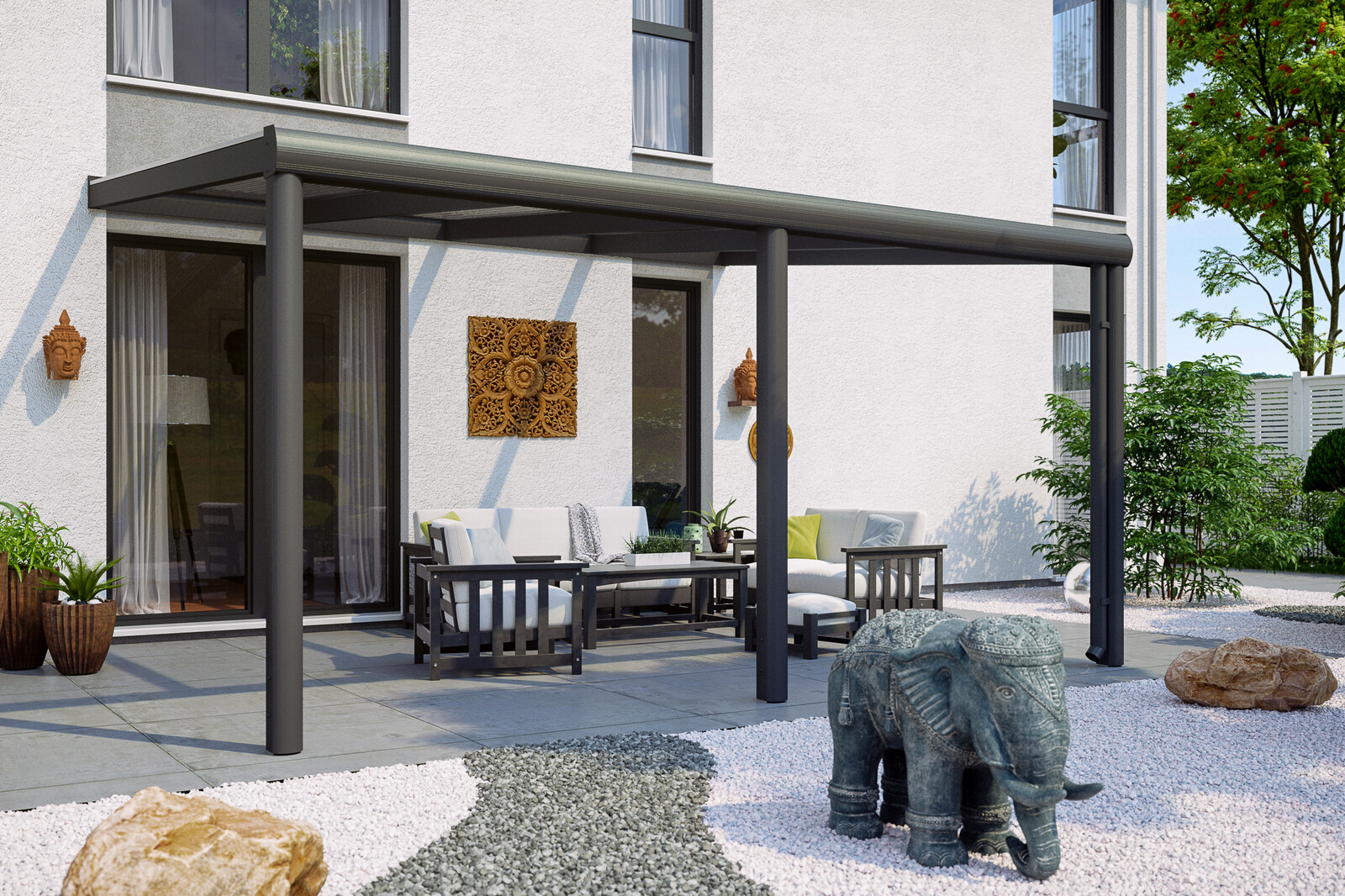 Terrassenüberdachung Garda 434 x 257 cm, Aluminium, anthrazit