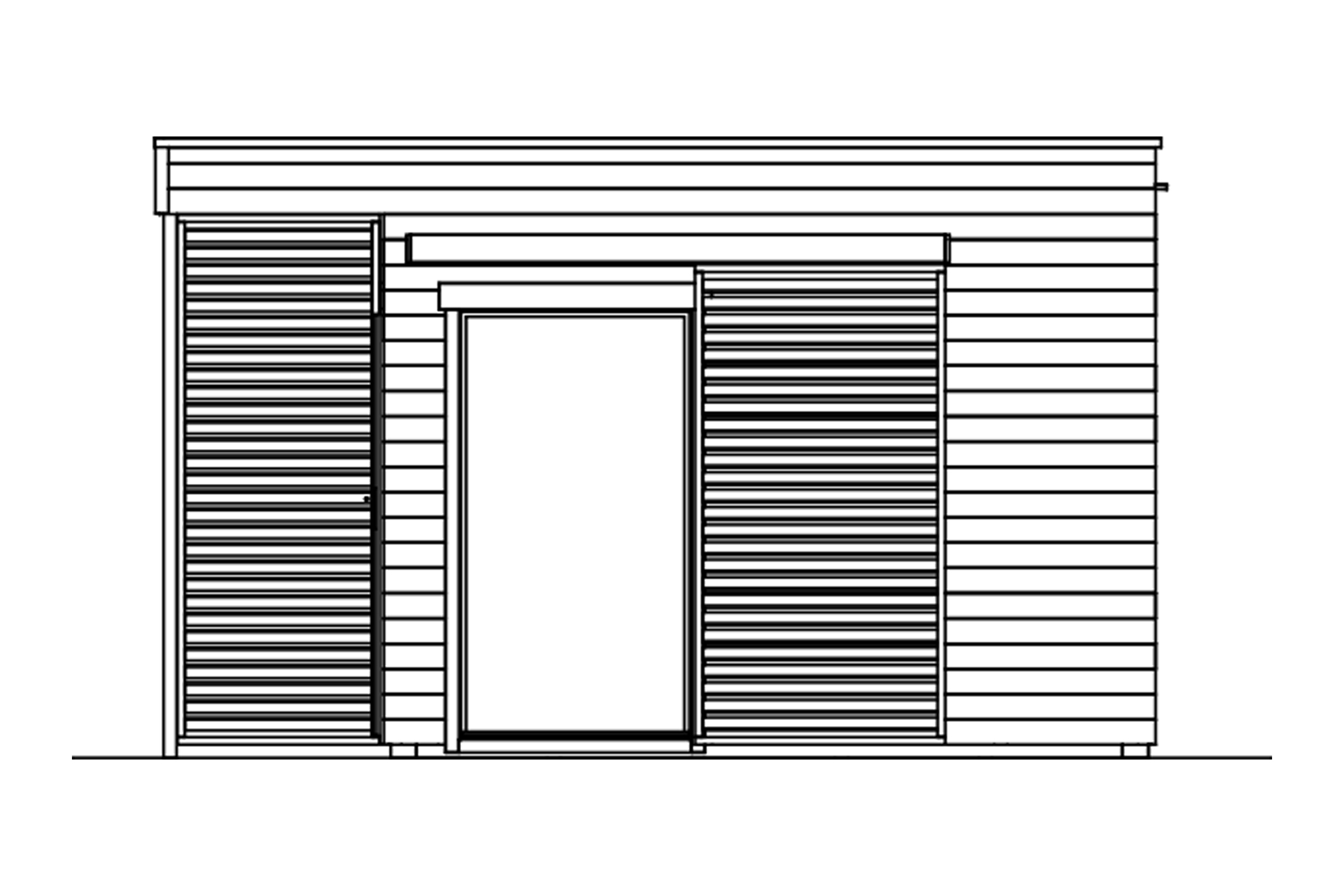 Gartenhaus Tokio 2, 340 x 340 cm, doppelschalig, natur