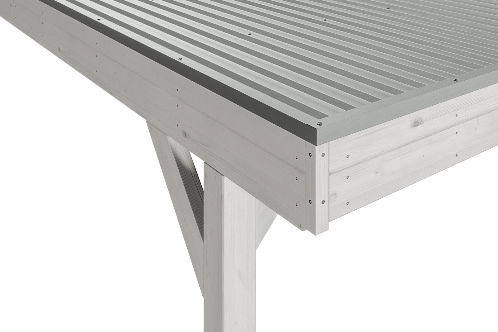Carport Grunewald 321 x 796 cm mit Aluminiumdach, weiß