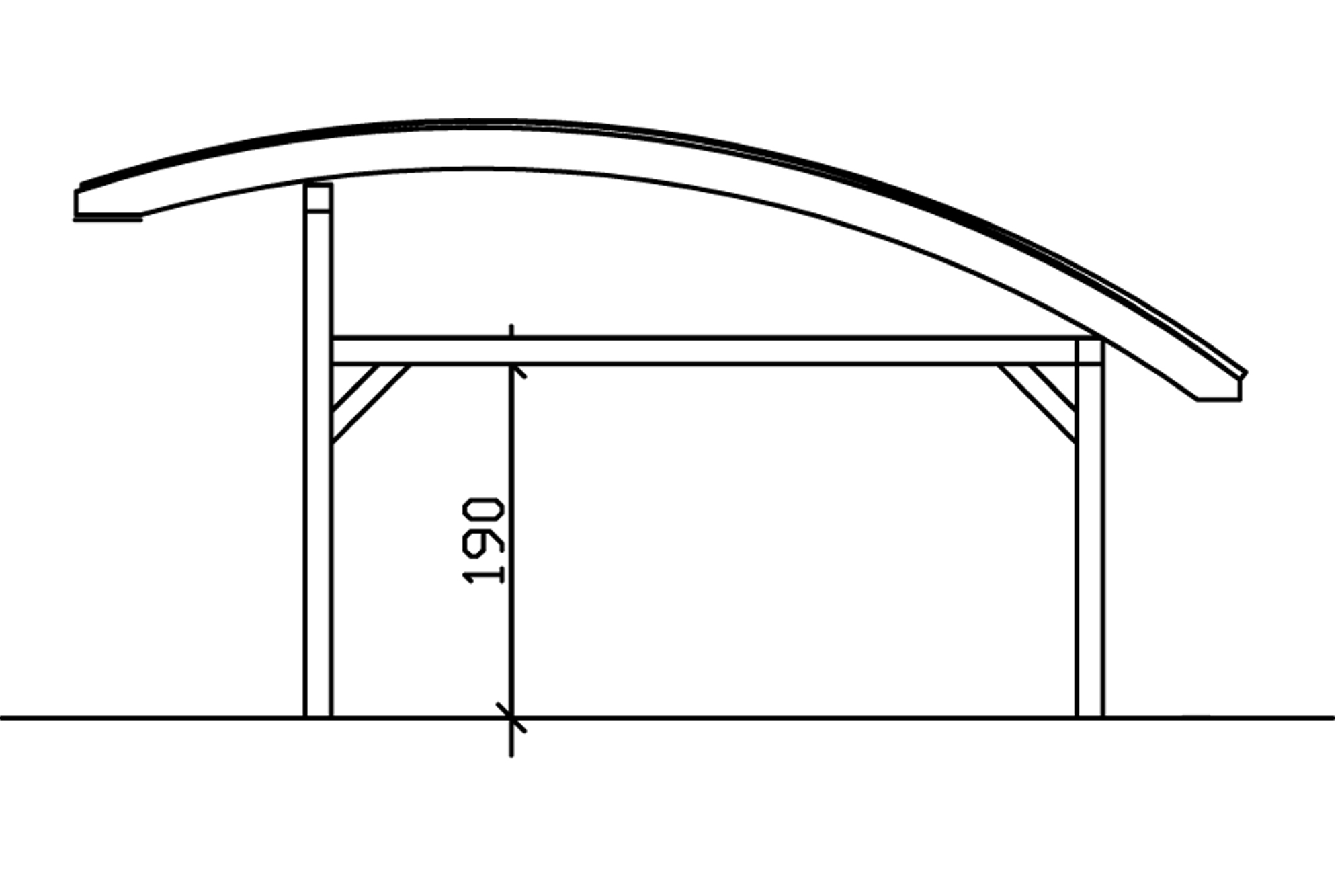 Carport Schwaben 434 x 630 cm, eiche hell