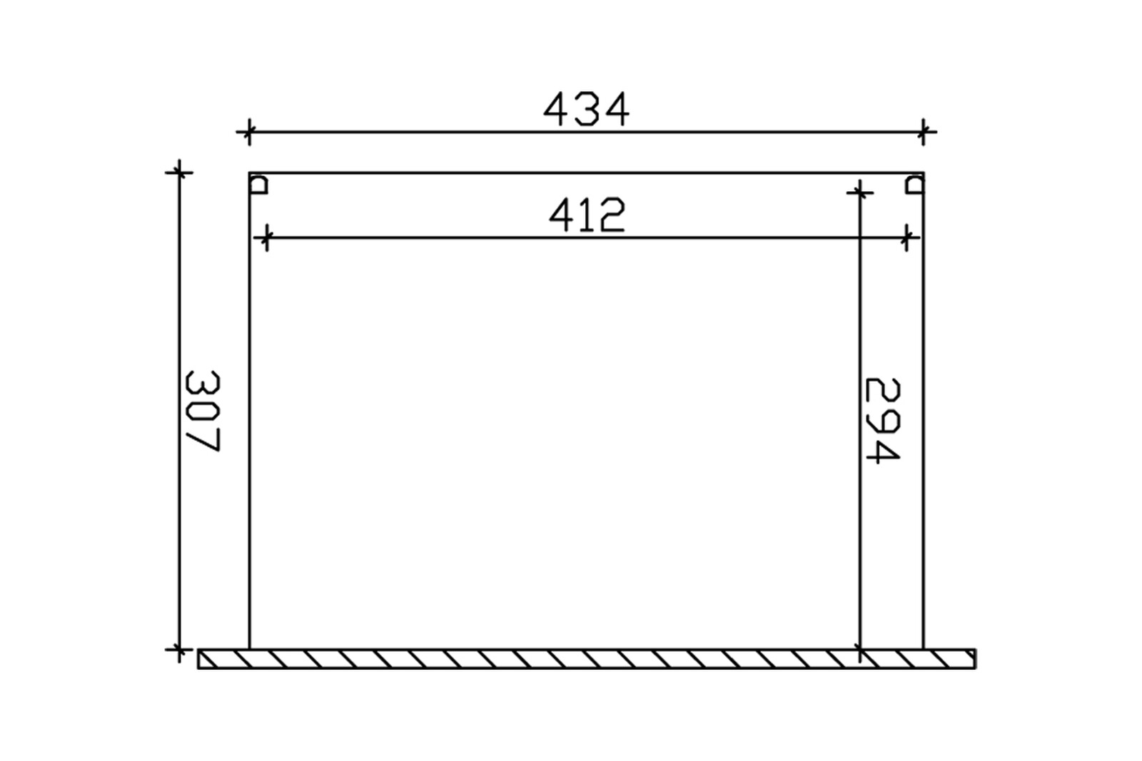 Terrassenüberdachung Modena 434 x 307 cm, Aluminium, weiß
