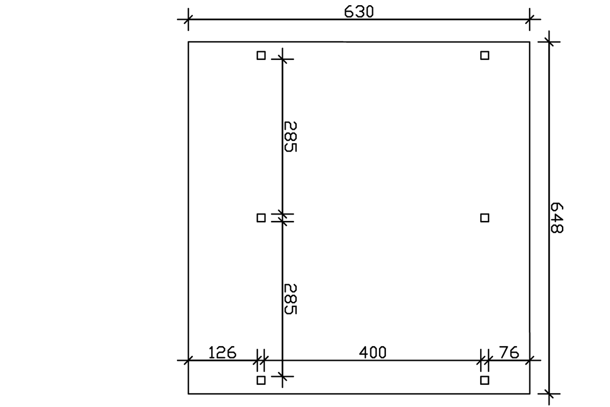 Carport Schwaben 648 x 630 cm, natur