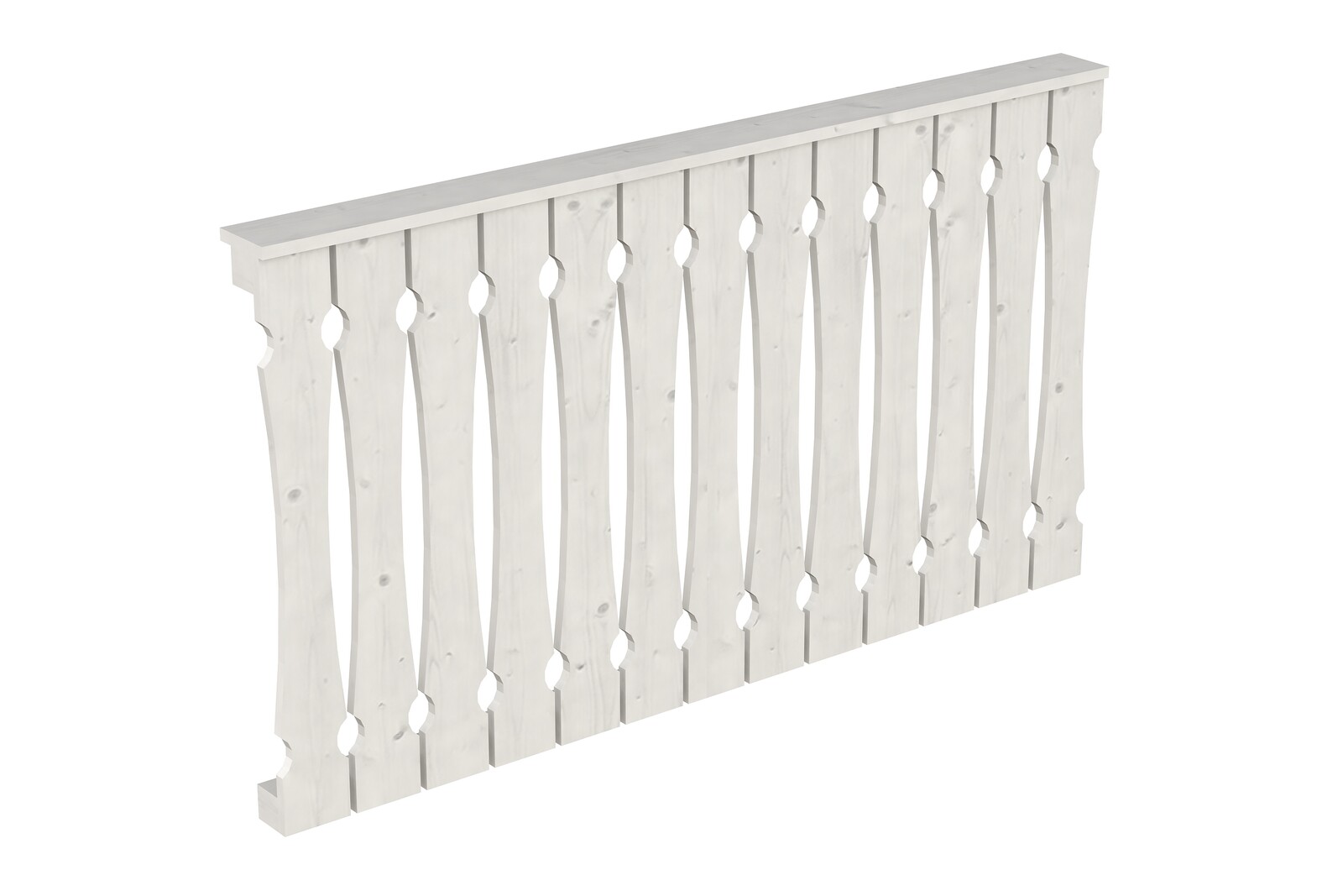 Brüstung Balkonschalung 170 x 96 cm, Fichte, weiß