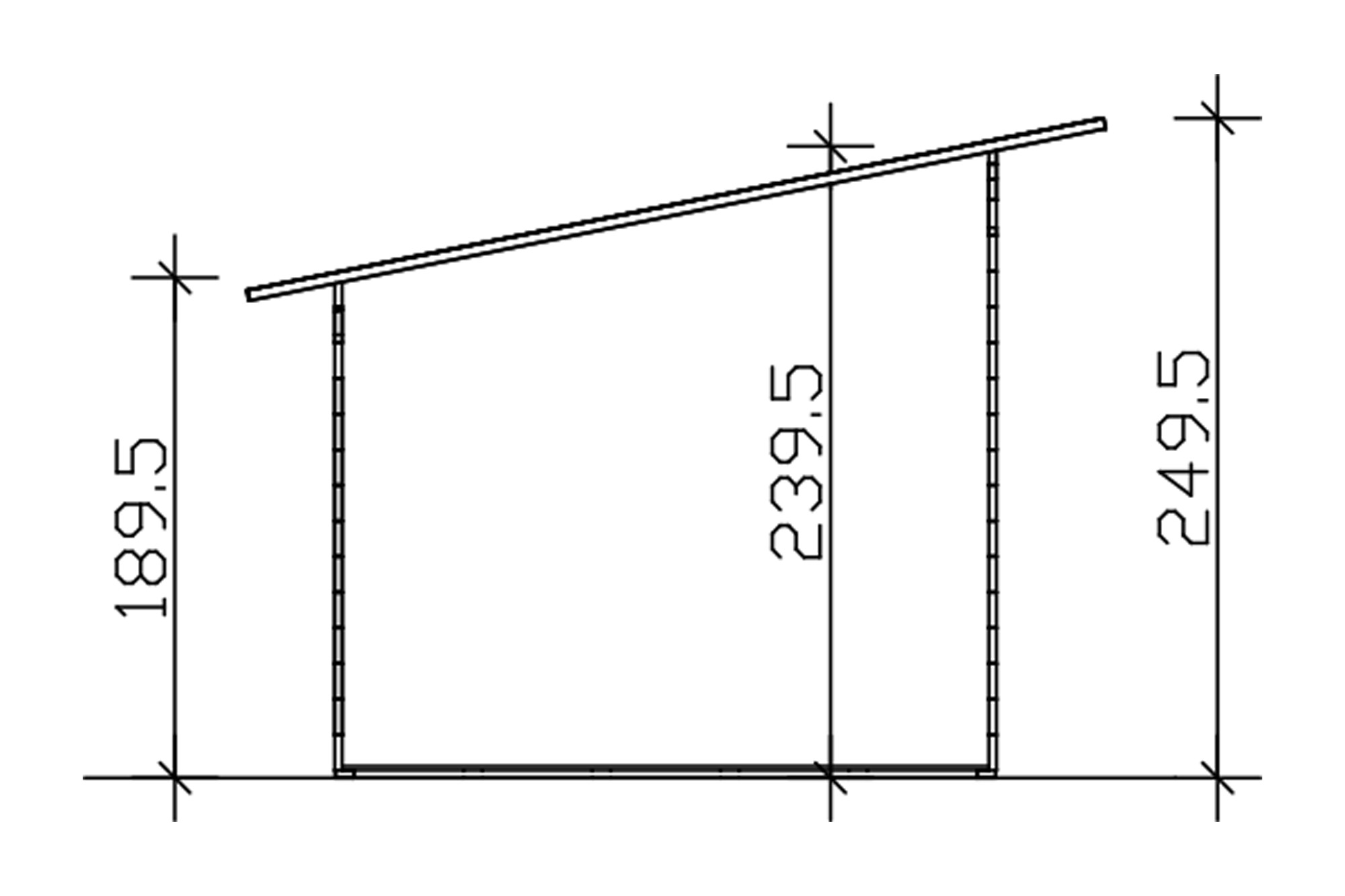 Gartenhaus Ostende 1, 350 x 250 cm, schiefergrau