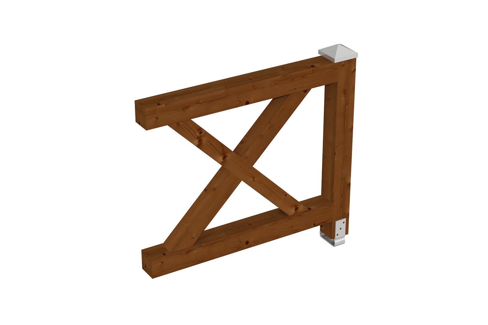 Pažení ondřejský kříž 108 x 84 cm, Smrk, lazura ořech