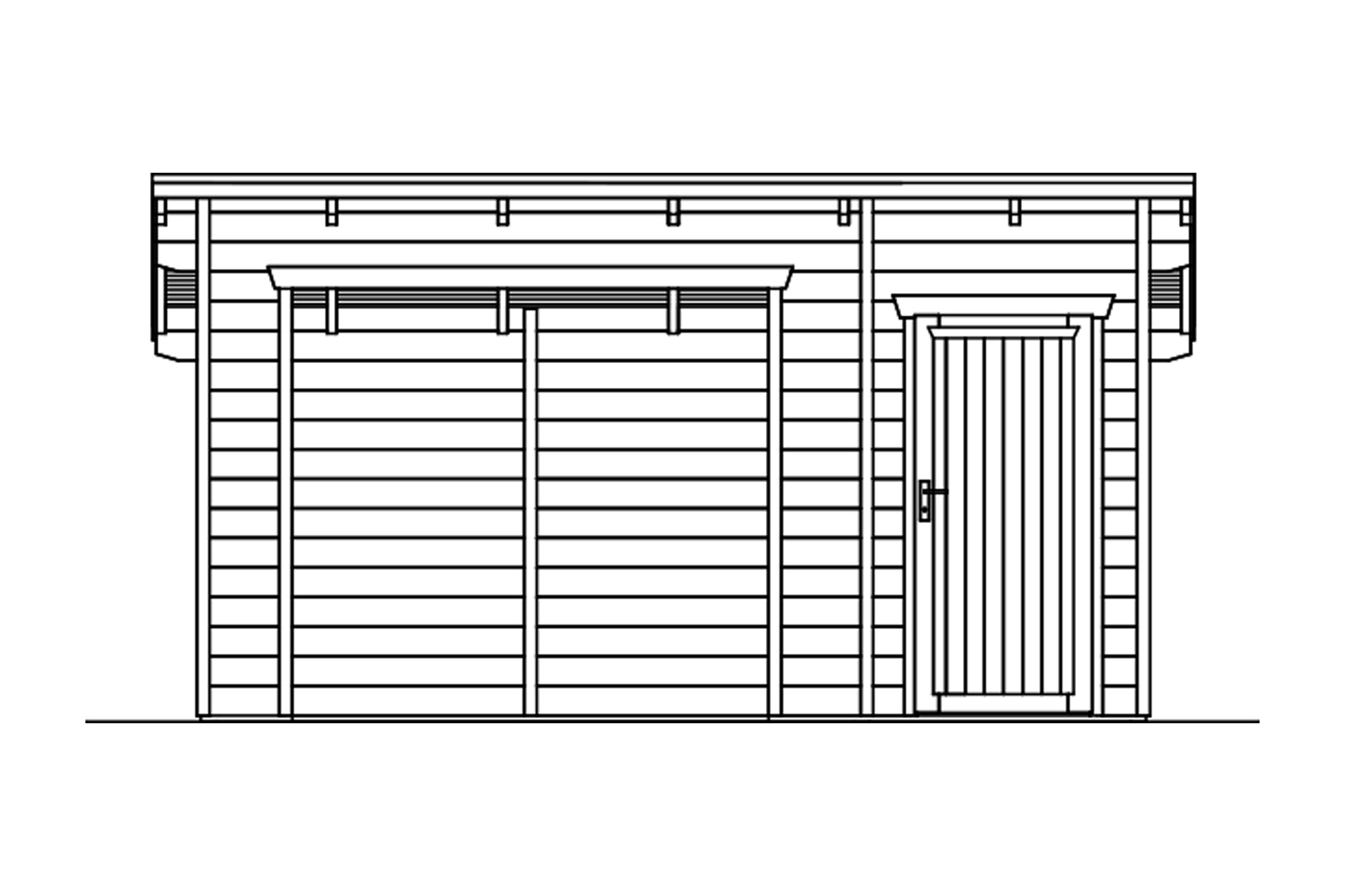 Abri de bûches KNUT 430x250cm, avec remise, non traité