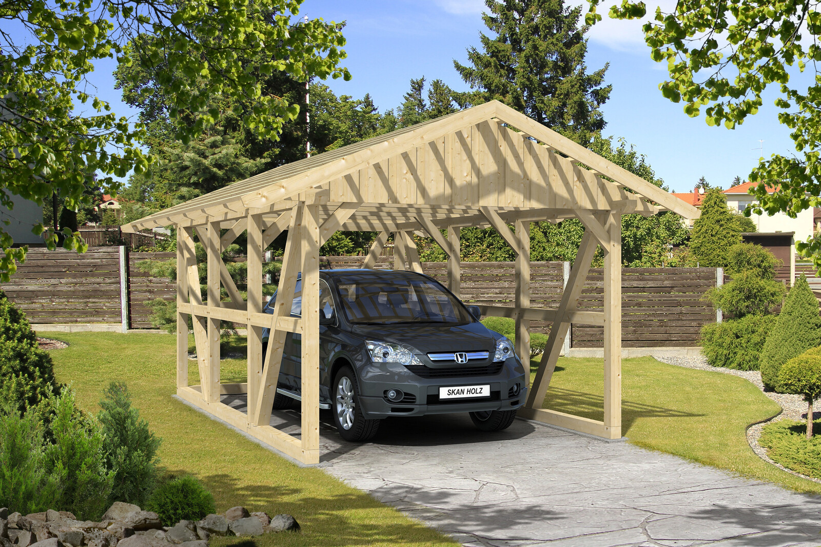Carport Schwarzwald with backwall