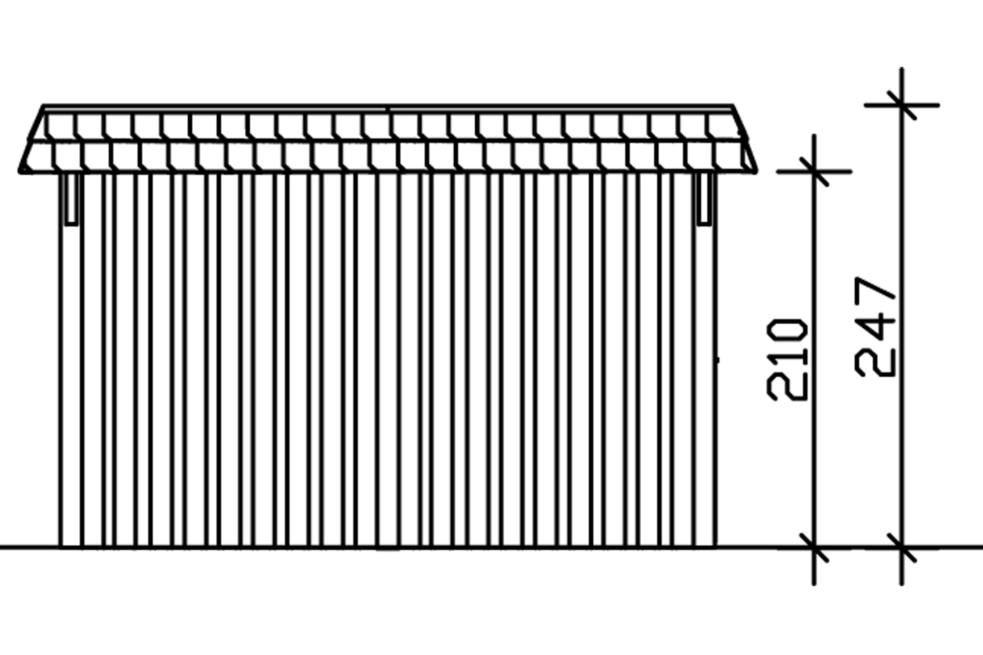 Carport Wendland, rode plaat met leisteenuiterlijk 409 x 870 cm, met bergruimte, gelakt in licht eiken, met dakbetimmering en EPDM-folie