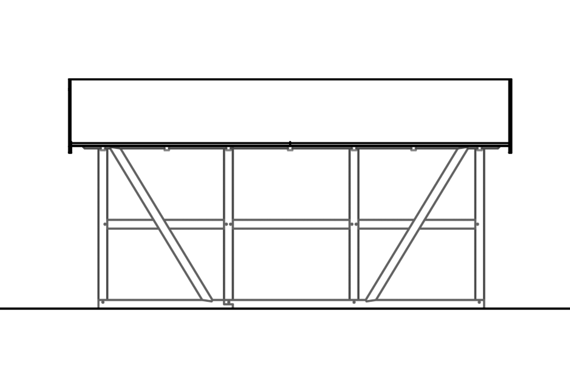 Carport Schwarzwald 684 x 600 cm mit Rückwand, natur, mit Dachlattung