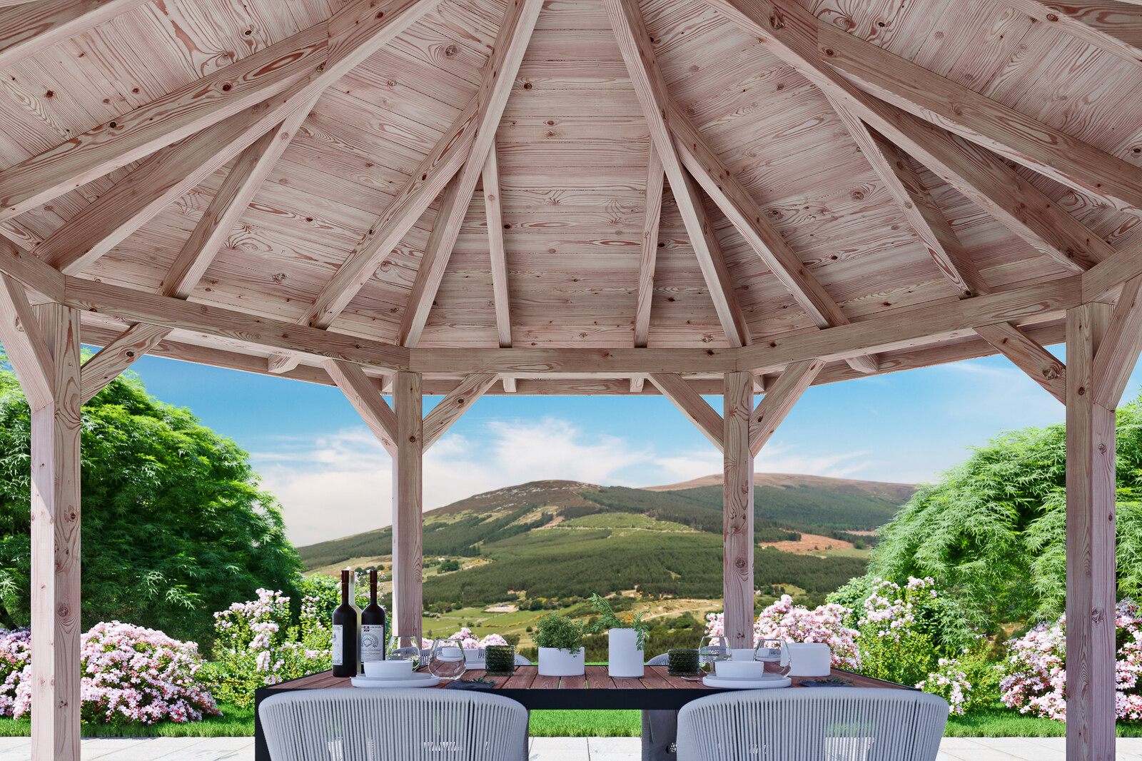 6hranný altán COLMAR 2, Ø 420 cm, barevně neošetřeno