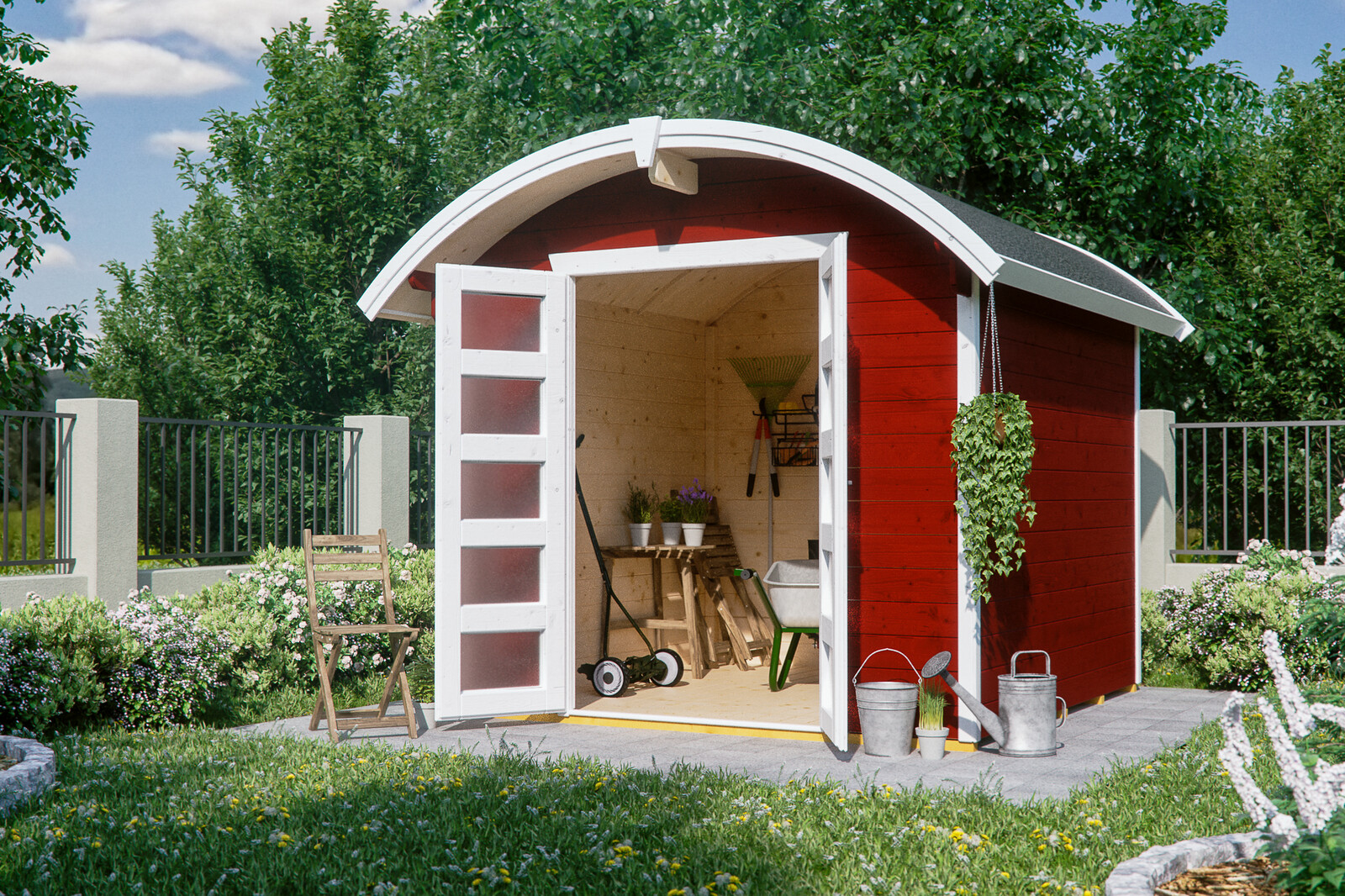 Gartenhaus Delft, 250 x 250 cm, schwedenrot