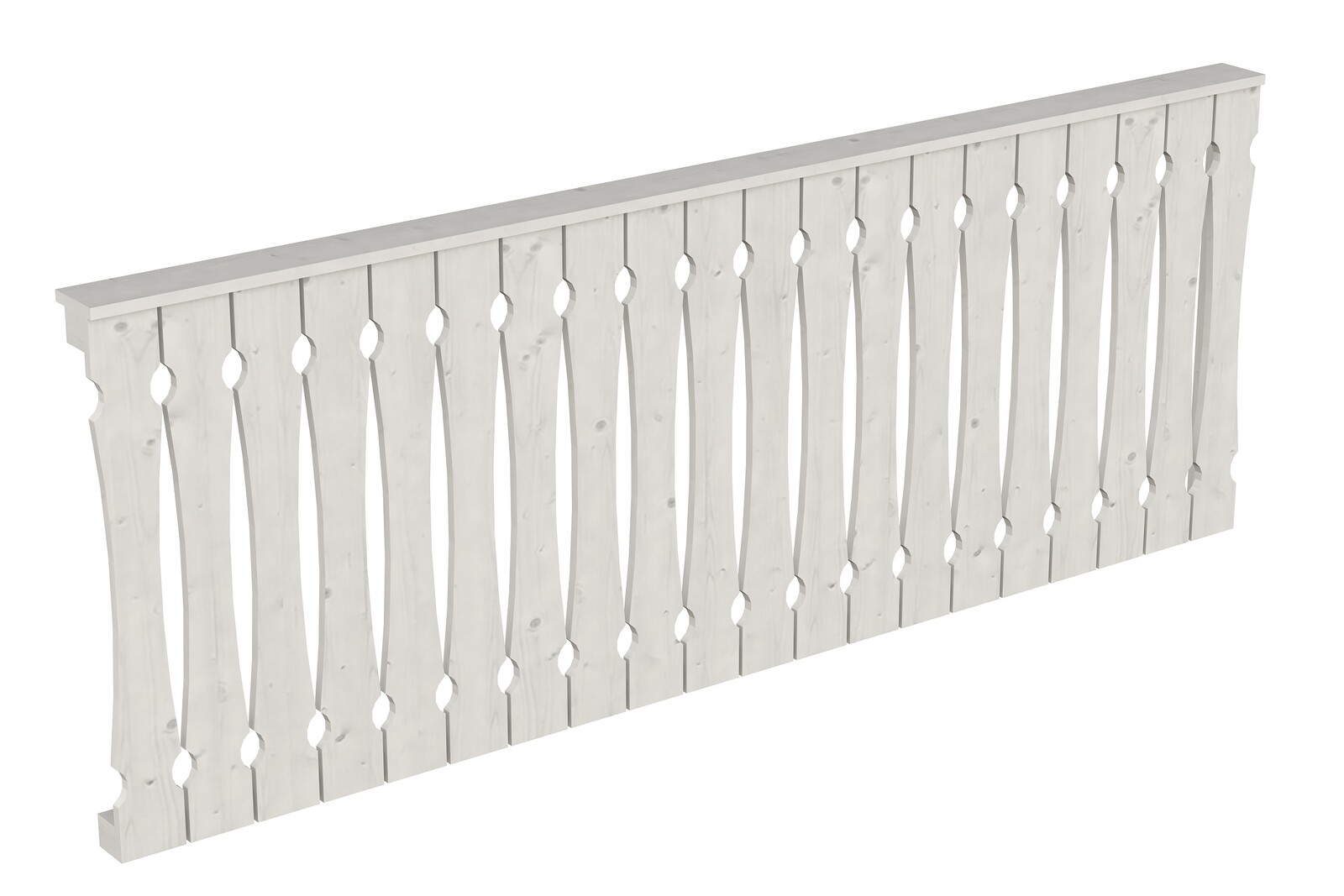 Brüstung Balkonschalung 255 x 96 cm, Fichte, weiß