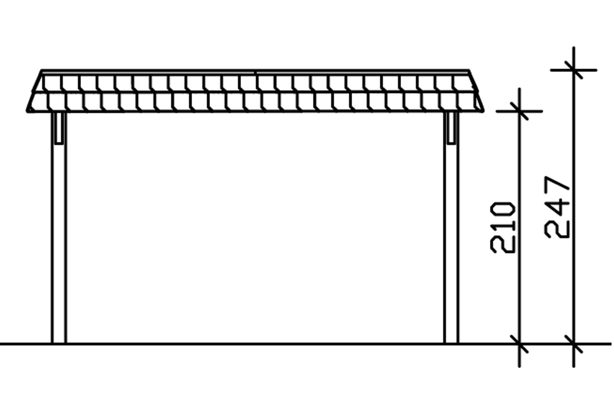 Carport Wendland, rode plaat met leisteenuiterlijk 409 x 628 cm, onbehandeld, met dakbetimmering en EPDM-folie