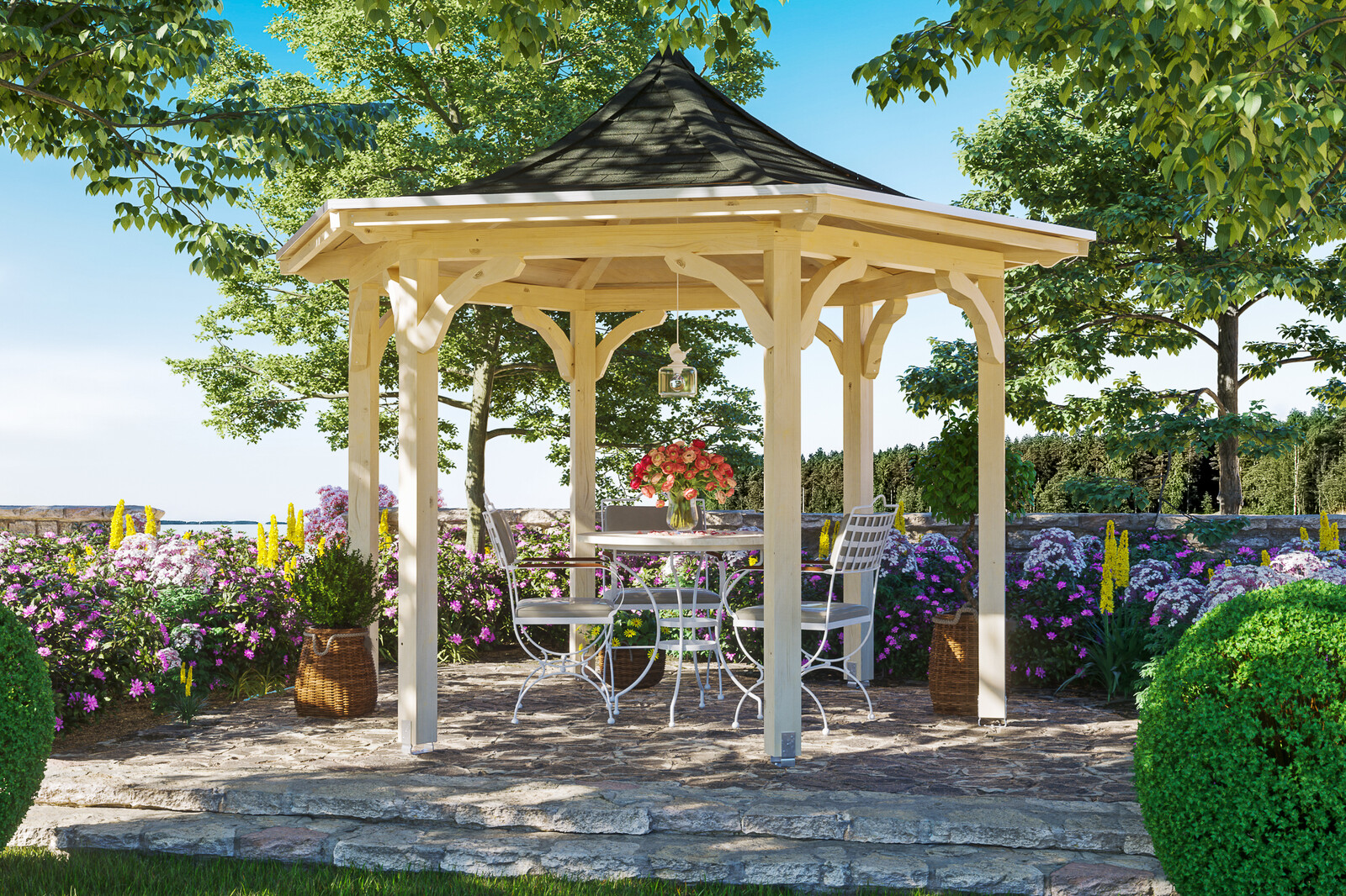 6hranný altán VERSAILLES, Ø 418 cm, barevně neošetřeno