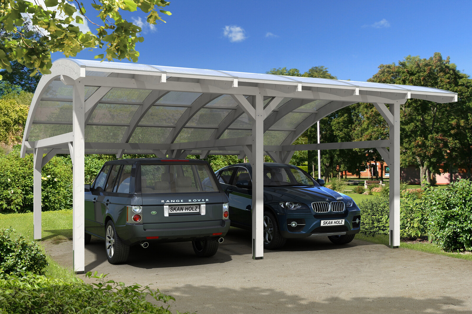 Carport Schwaben 648 x 630 cm, weiß