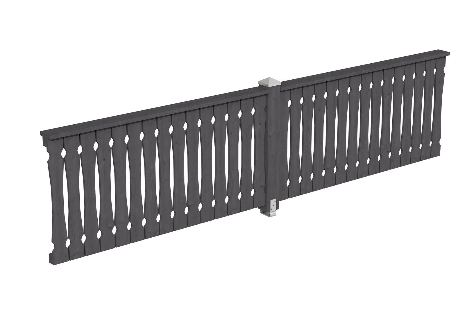 Balustrade balcony siding 400 x 96 cm, spruce, colour pre-treated in slate-grey