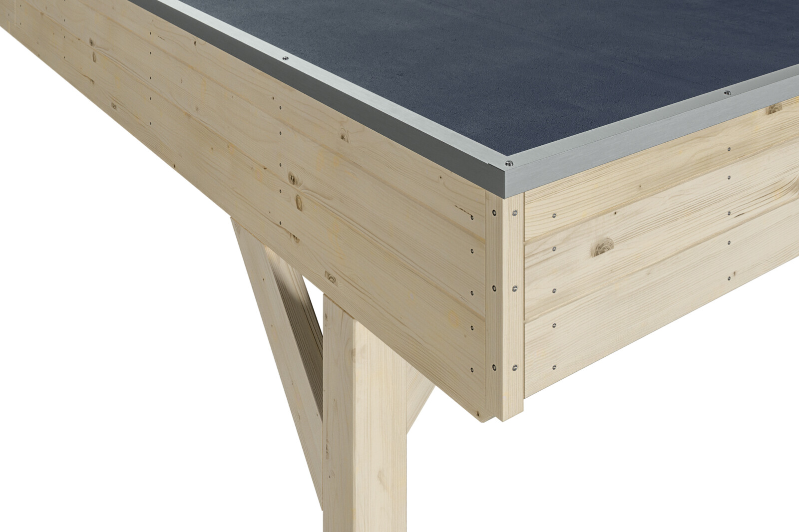 Carport Grunewald 622 x 554 cm mit EPDM-Dach, natur