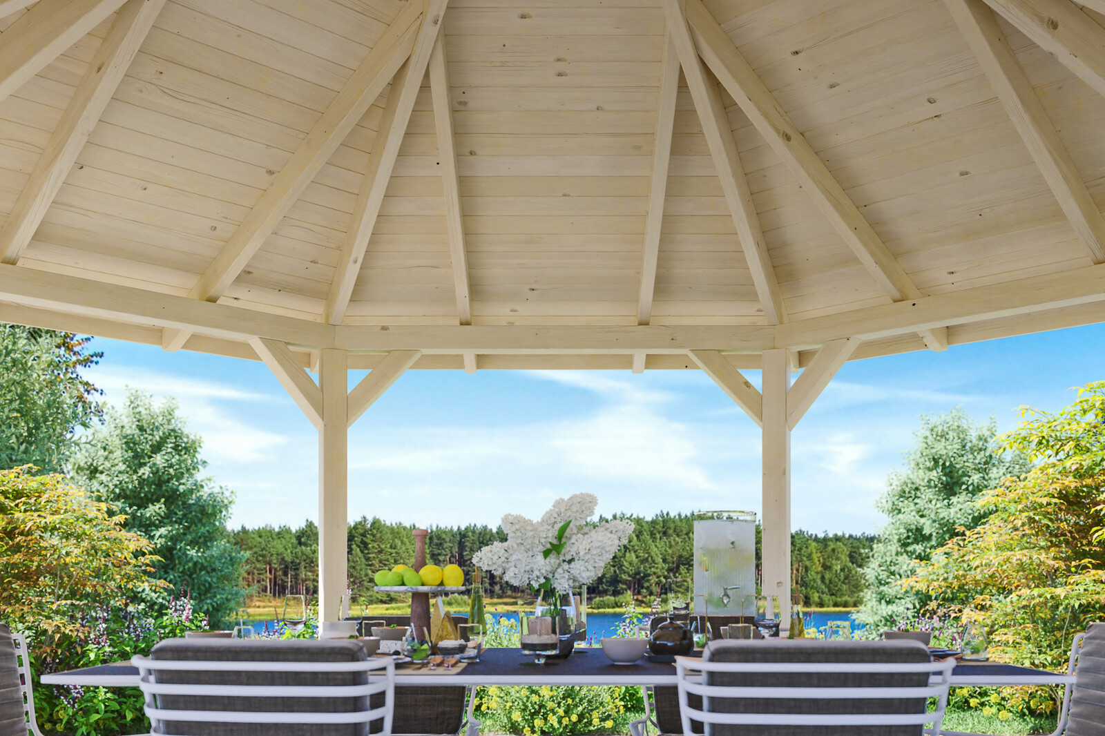 Pavillon Nice 3, Leimholz, natur