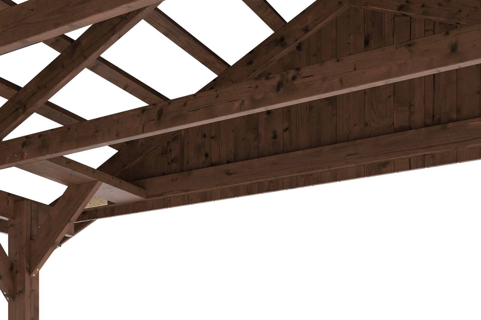 Carport Wallgau 620 x 600 cm, nussbaum, Dachlattung