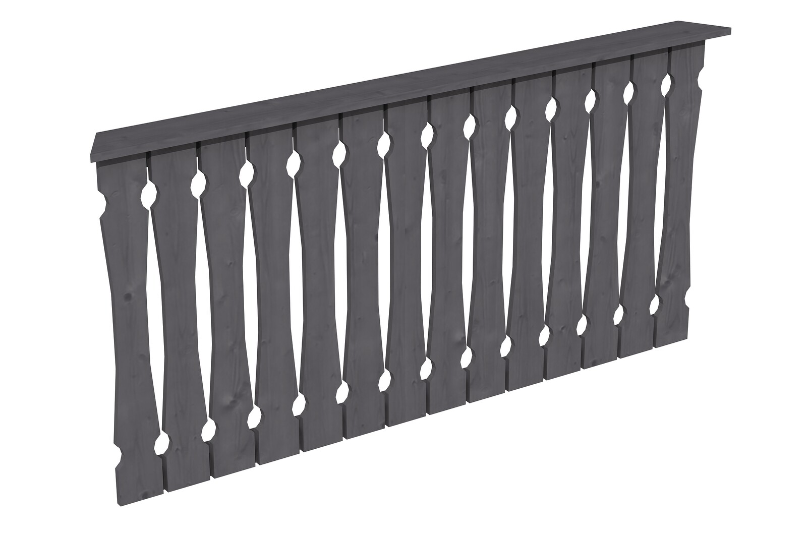 Balustrade balcony siding 180 x 96 cm, Nice 3, colour pre-treated in slate-grey