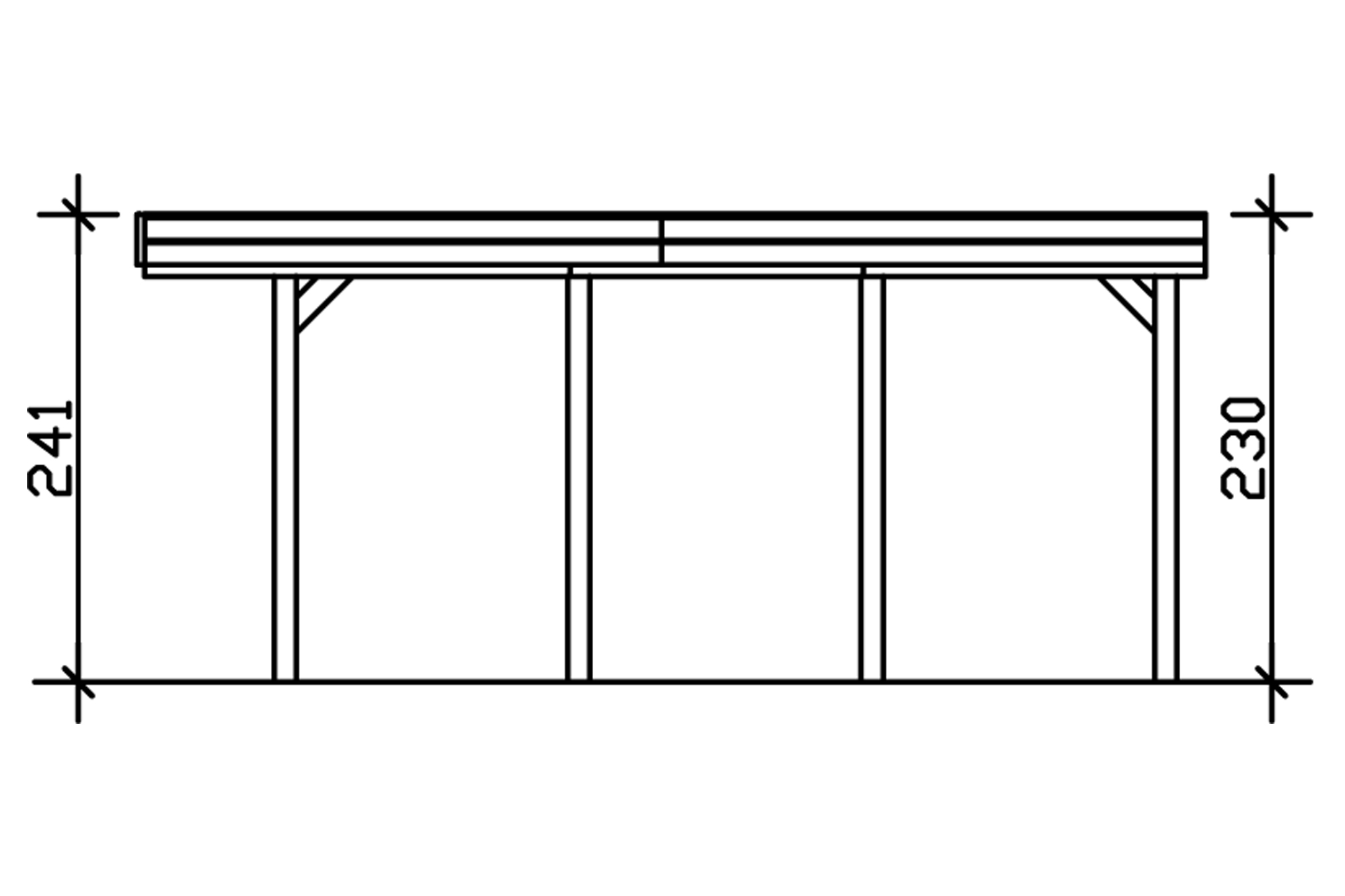 Carport Friesland 314 x 555 cm mit Aluminiumdach