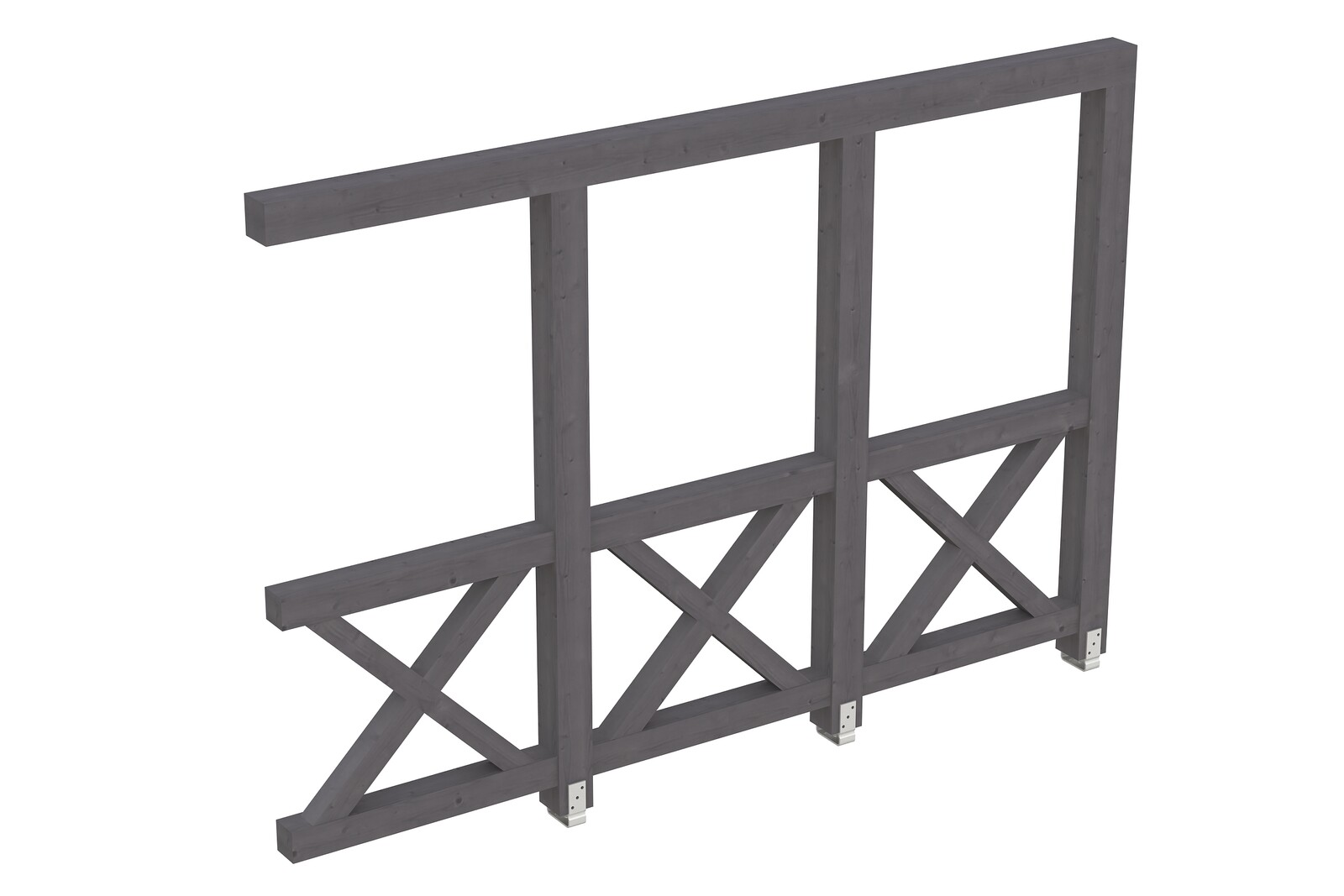 Seitenwand Andreaskreuz (WA) 305 x 210 cm, Fichte, schiefergrau