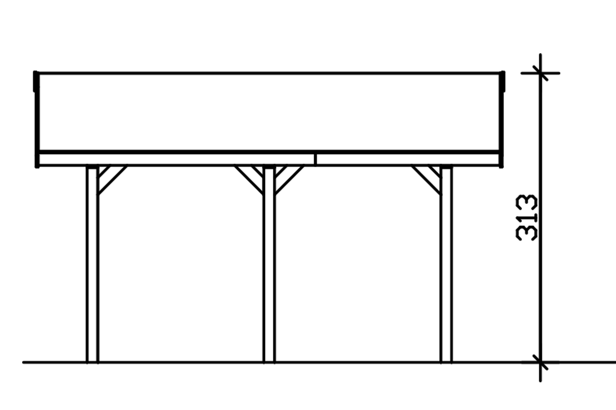 Přístřešek na auto WALLGAU 380 x 500 cm, zelená, laťování