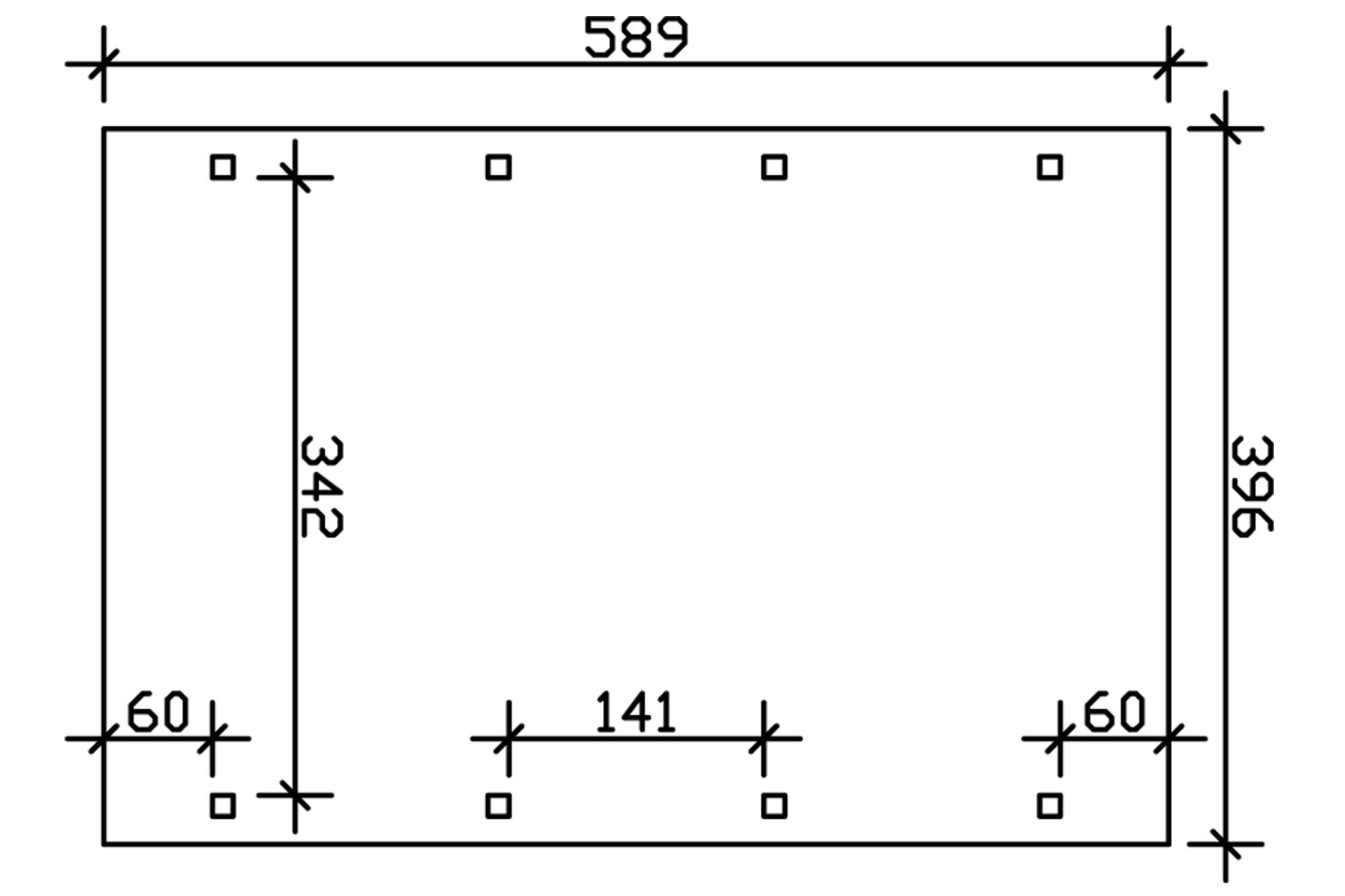 Přístřešek pro auto SPREEWALD, 396 x 589 cm, lazura ořech