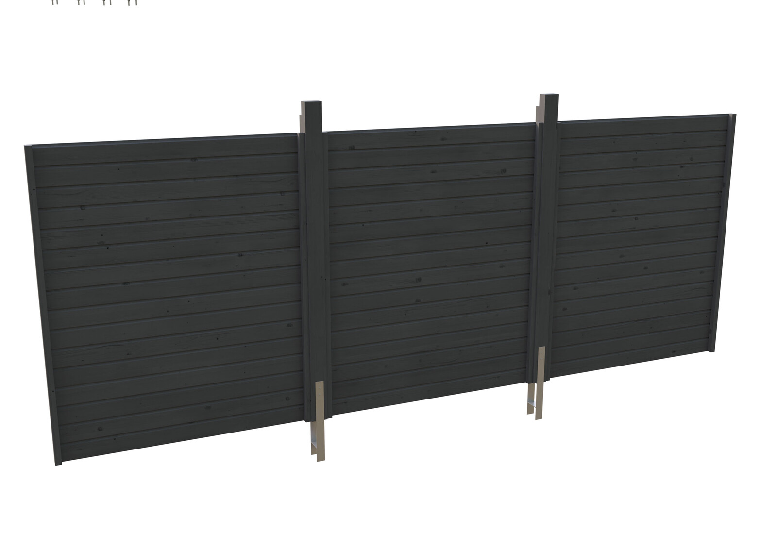 Rückwand Profilschalung 550x200cm,  schiefergrau