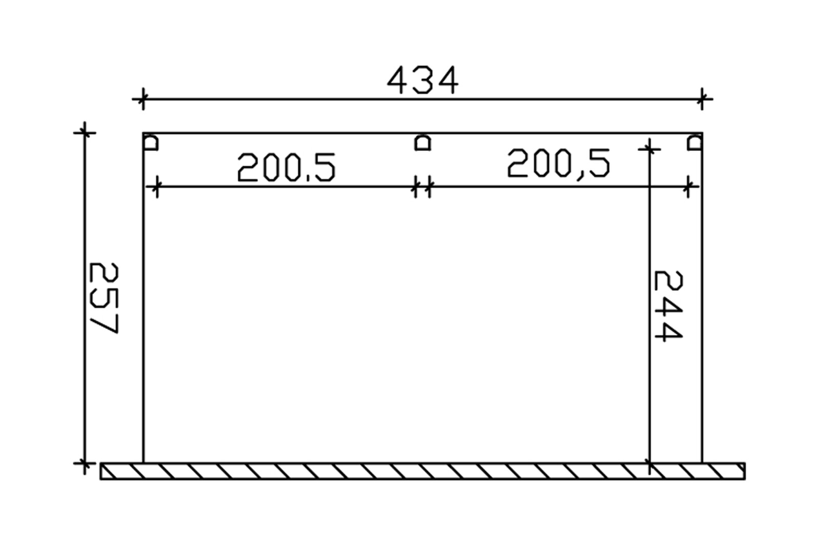 Terrassenüberdachung Monza 434 x 257 cm, Aluminium, weiß