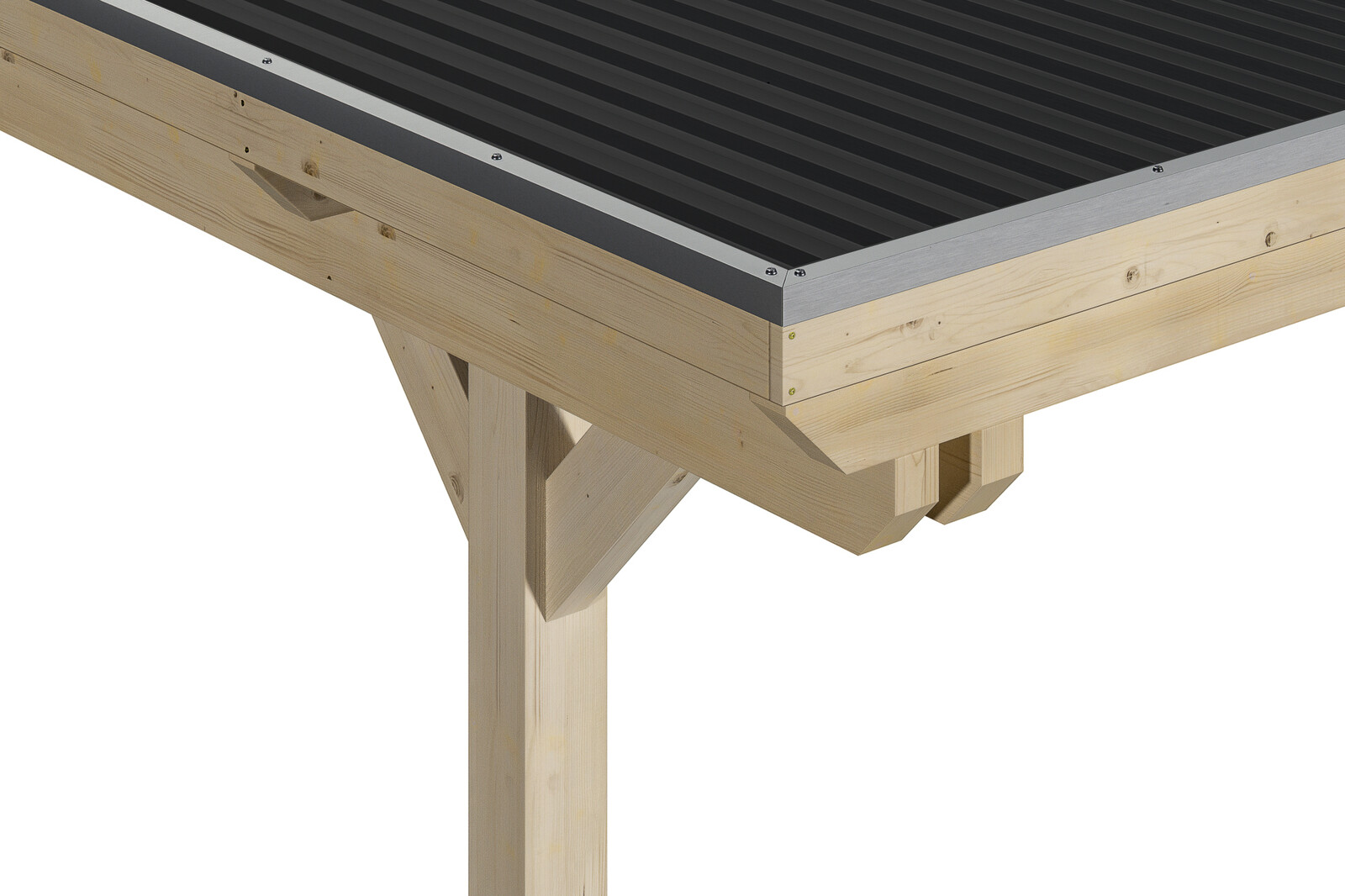 Carport Emsland 354 x 604 cm mit Aluminiumdach, natur