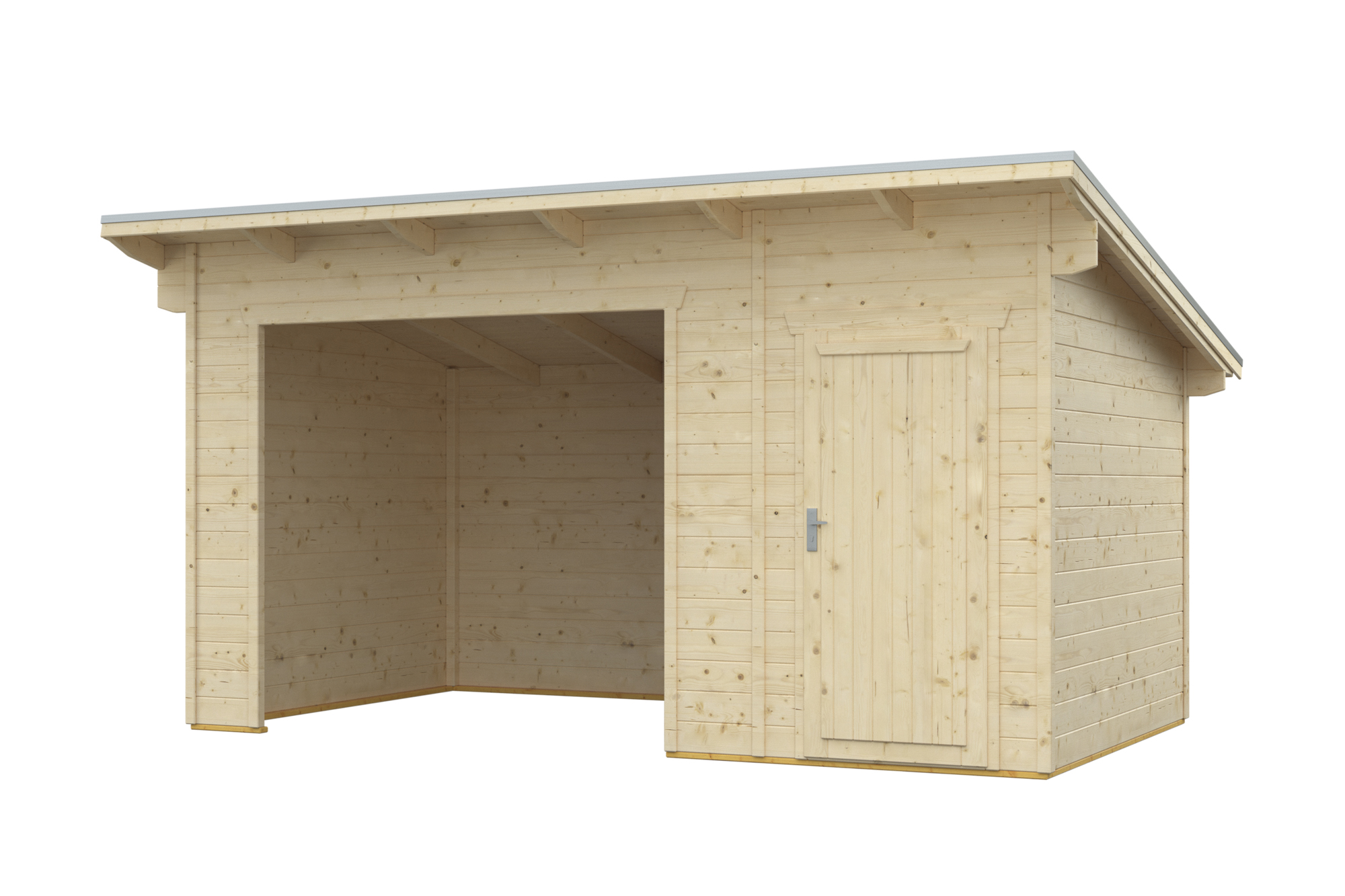 Abri de bûches KNUT 430x250cm, avec remise, non traité