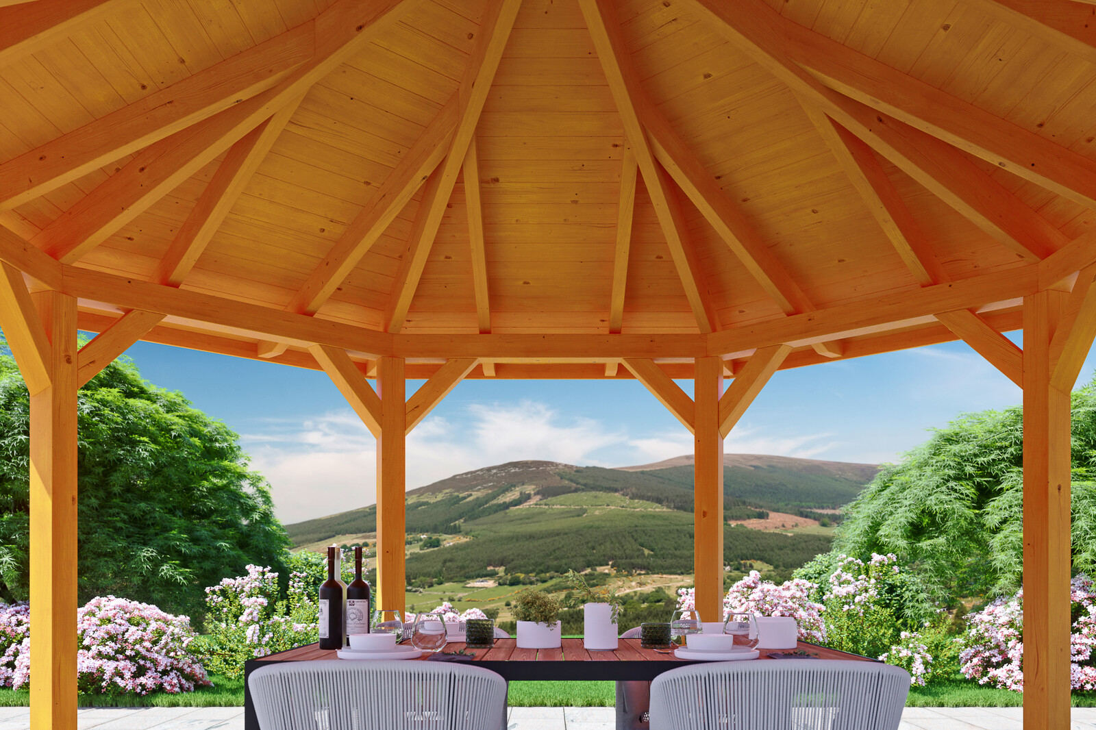 Pavillon Nice 2, Leimholz, eiche hell