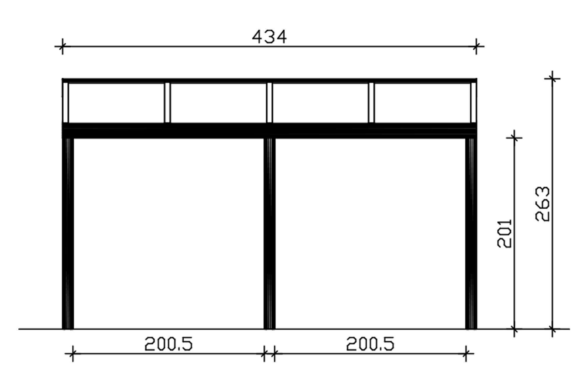 Terrassenüberdachung Garda 434 x 357 cm, Aluminium, weiß