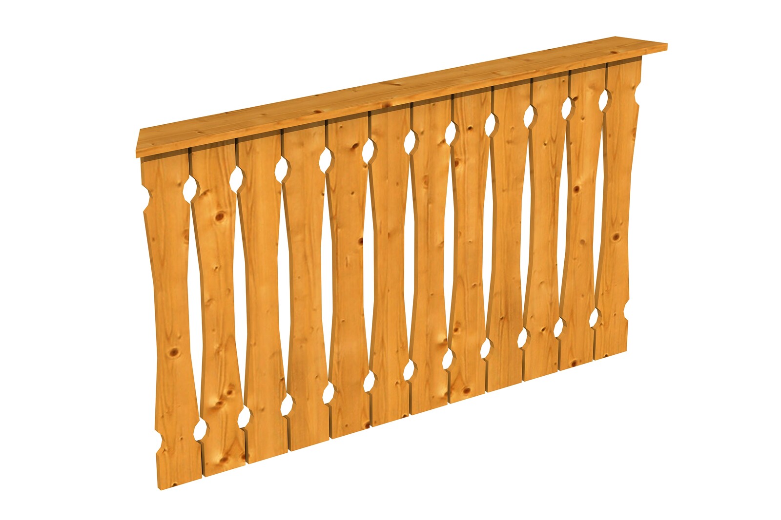 Pažení z bednění balkonu 150 x 96 cm, NANCY 2/VERSAILLES, lazura světlý dub