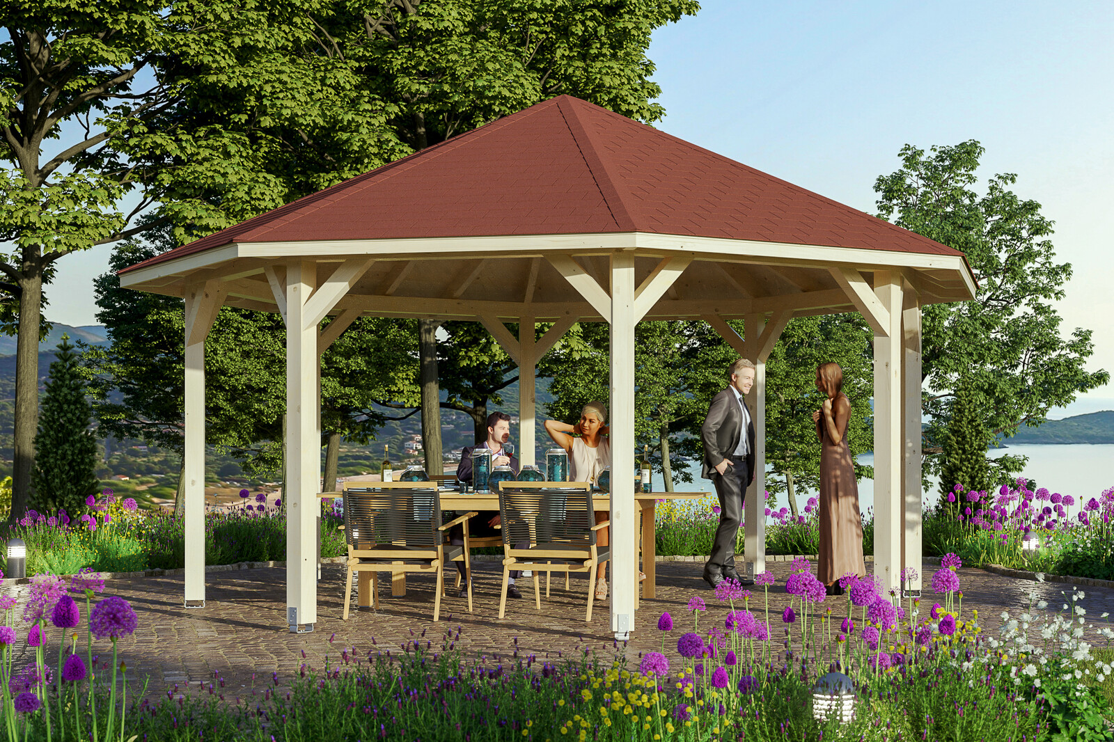 Pavillon Nice 3, Leimholz, natur
