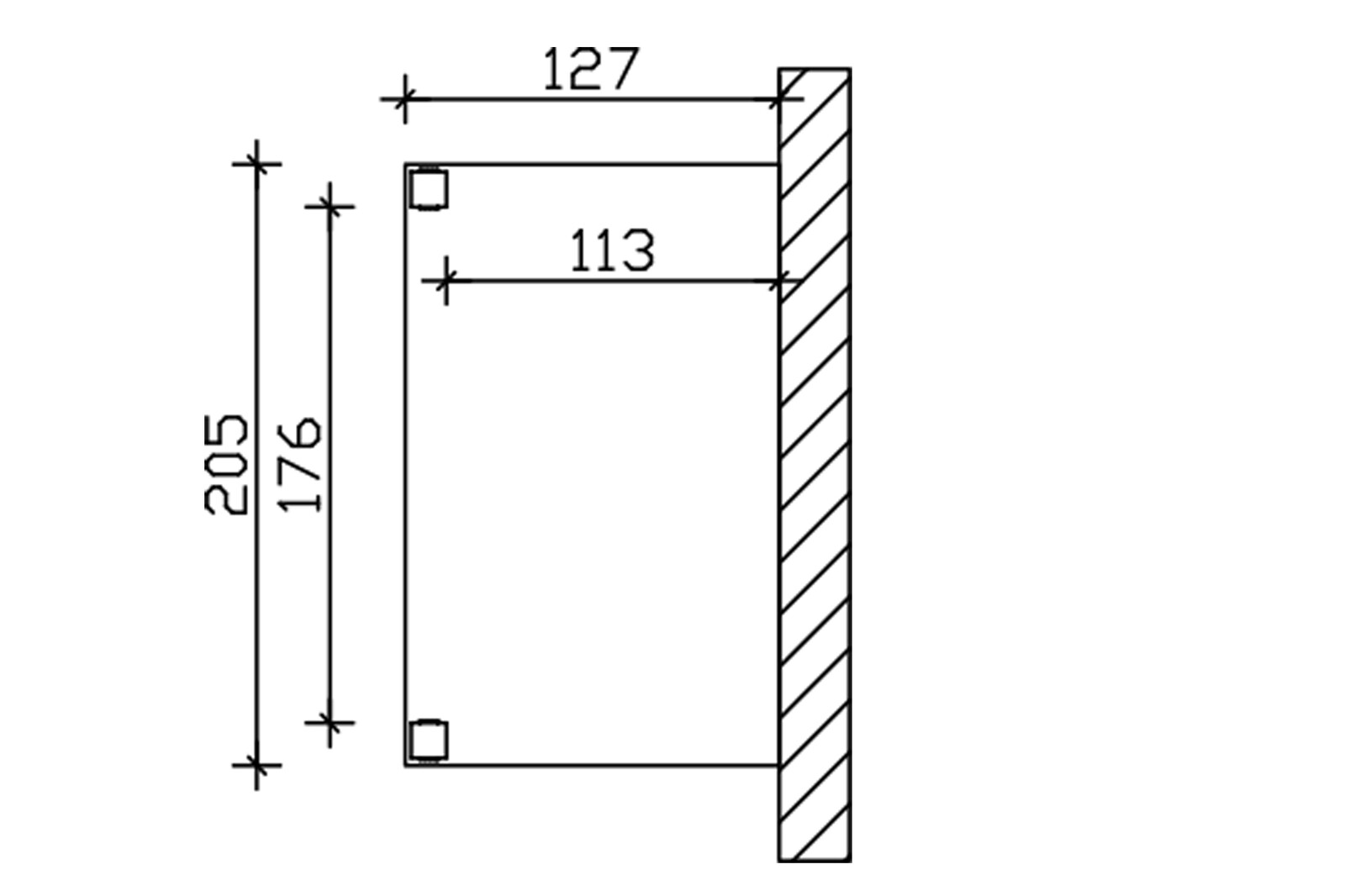Vordach Sellin, 205 x 126 cm, natur
