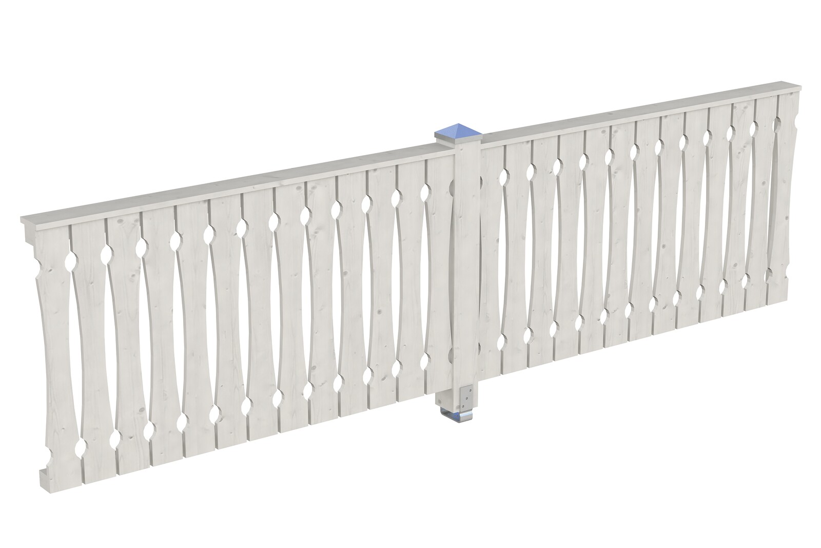 Brüstung Balkonschalung 355 x 96 cm, Fichte, weiß