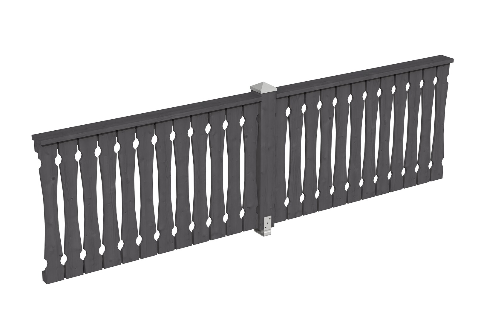 Balustrade balcony siding 335 x 96 cm, spruce, colour pre-treated in slate-grey