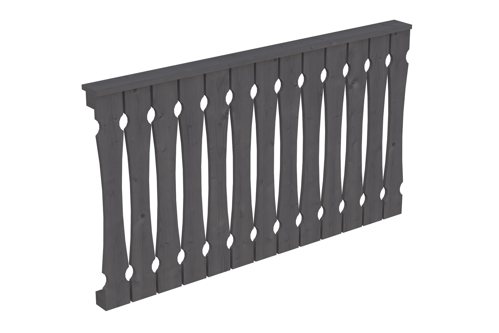 Brüstung Balkonschalung 170 x 96 cm, Fichte, schiefergrau