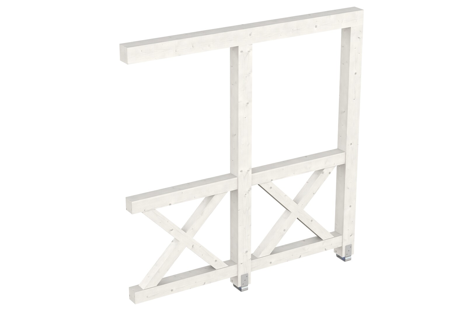 Seitenwand Andreaskreuz (WA) 205 x 210 cm, Fichte, weiß