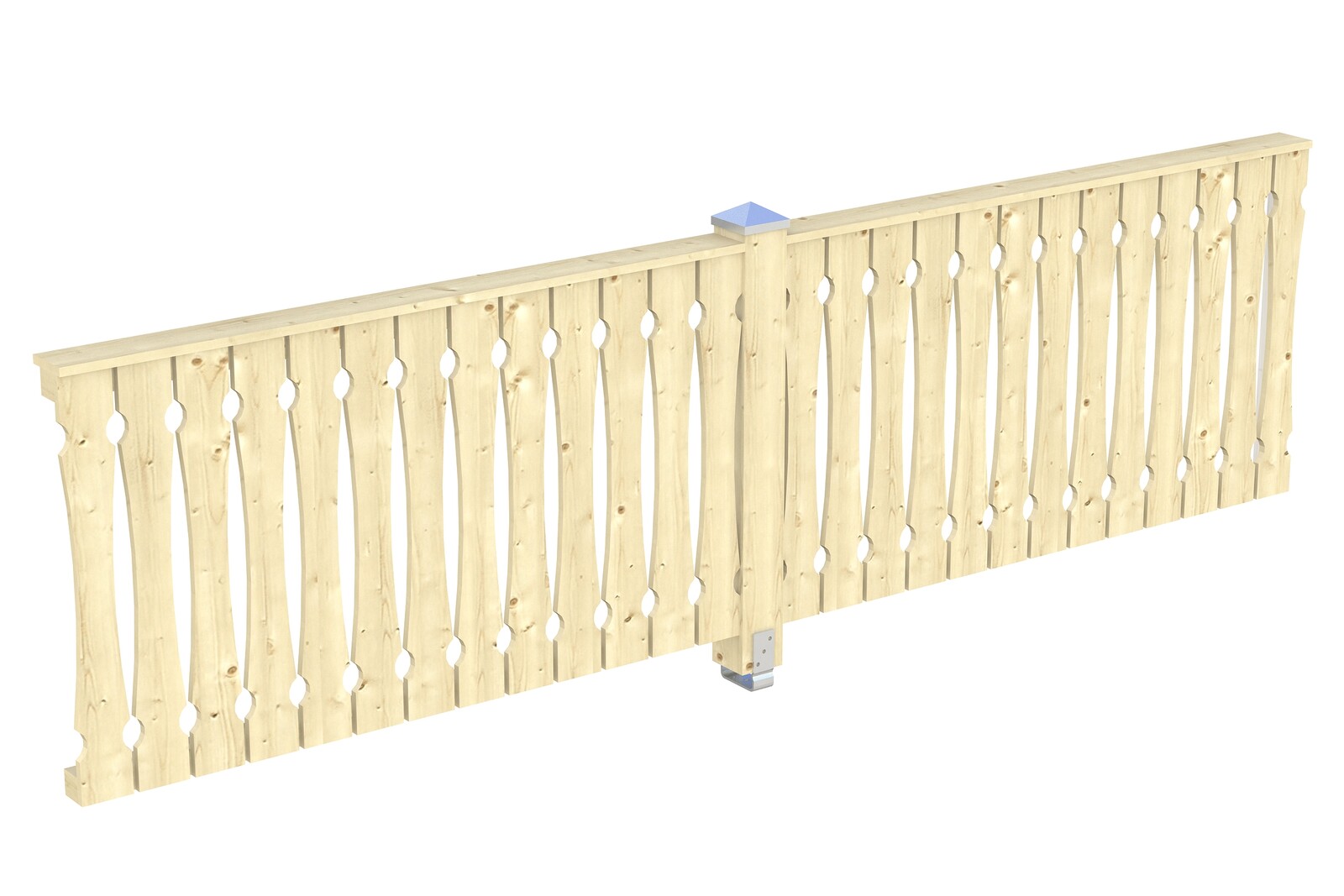 Brüstung Balkonschalung 355 x 96 cm, Fichte, natur