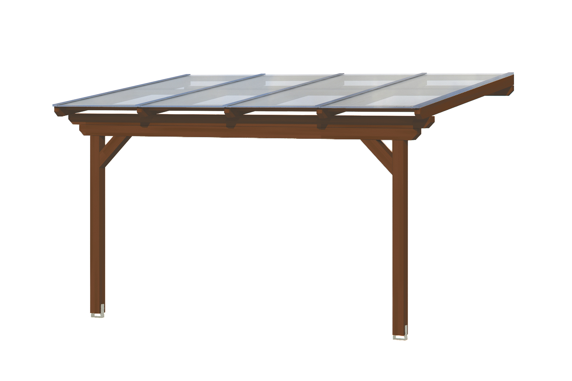 Terrassenüberdachung Ancona 434 x 250 cm, Leimholz, nussbaum