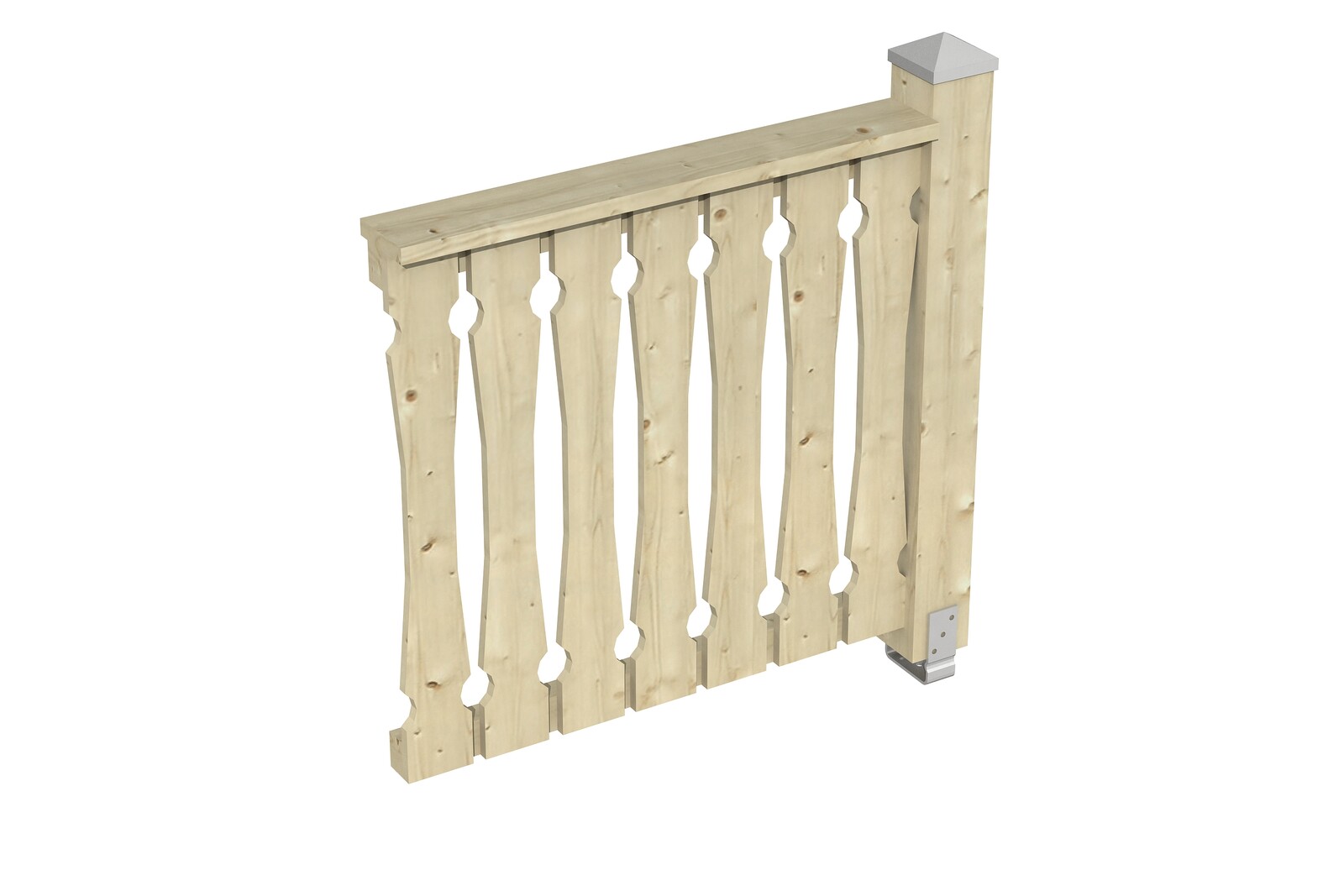 Pažení z bednění balkonu 108 x 96 cm, Smrk, neošetřené