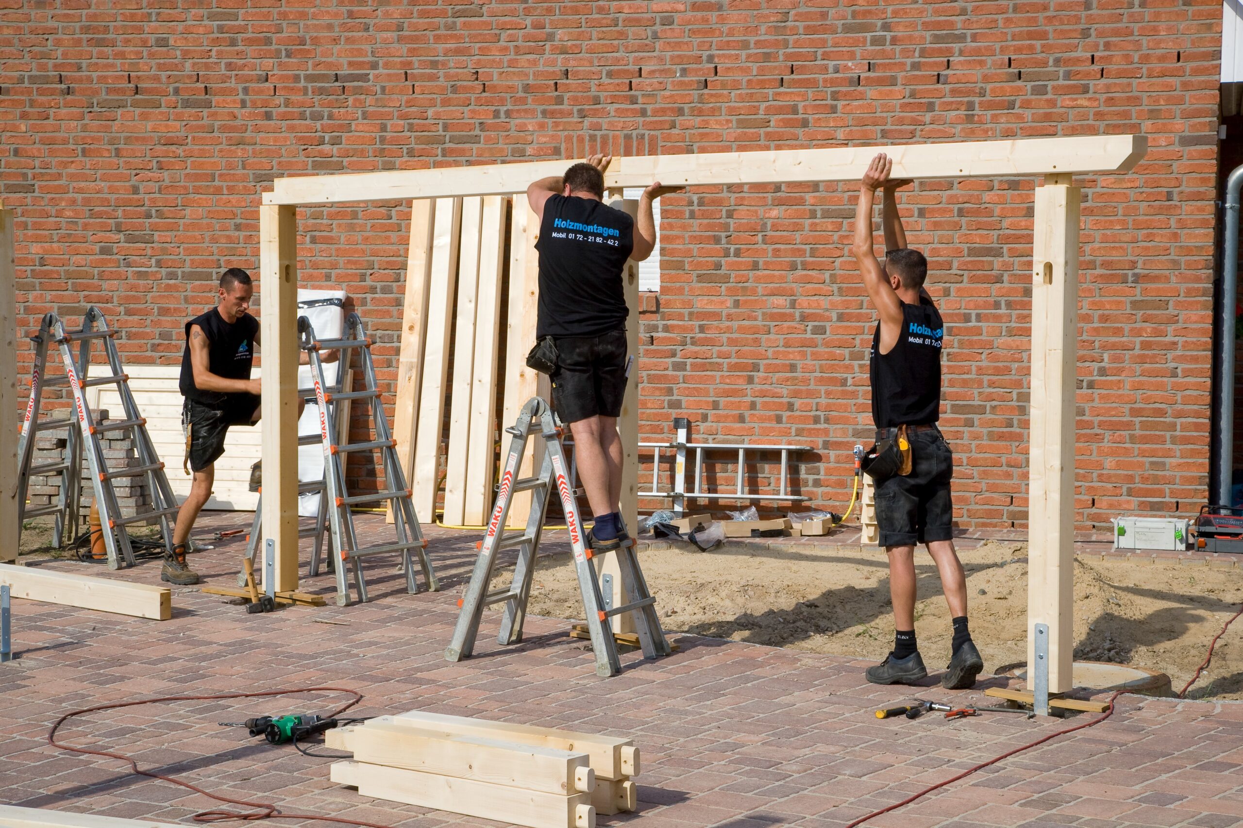 Montage eines Carports