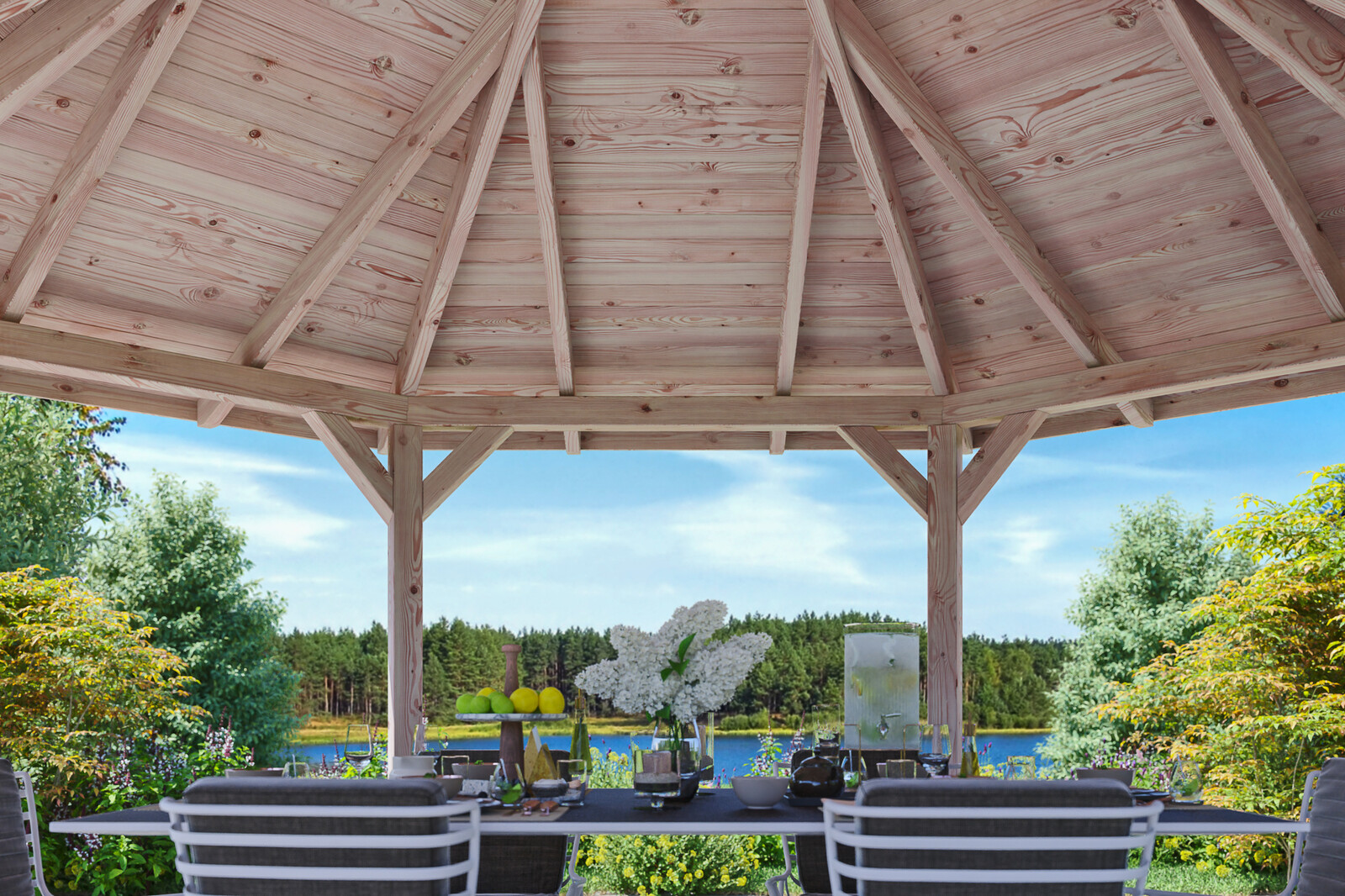 6hranný altán COLMAR 3, Ø 480 cm, barevně neošetřeno