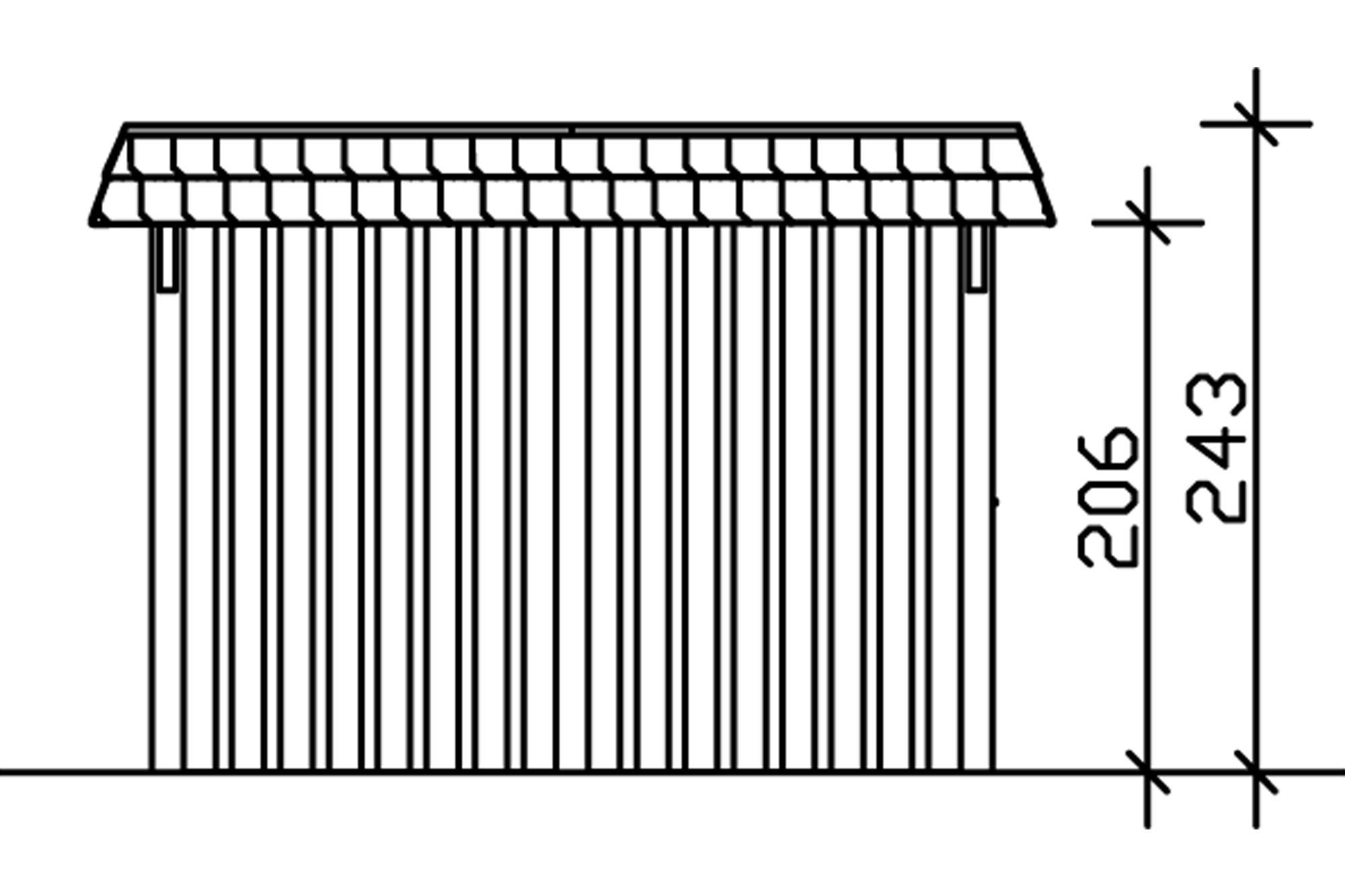 Carport Wendland, zwarte plaat met leisteenuiterlijk 362 x 870 cm, met bergruimte, onbehandeld, met Aluminium dakplaten
